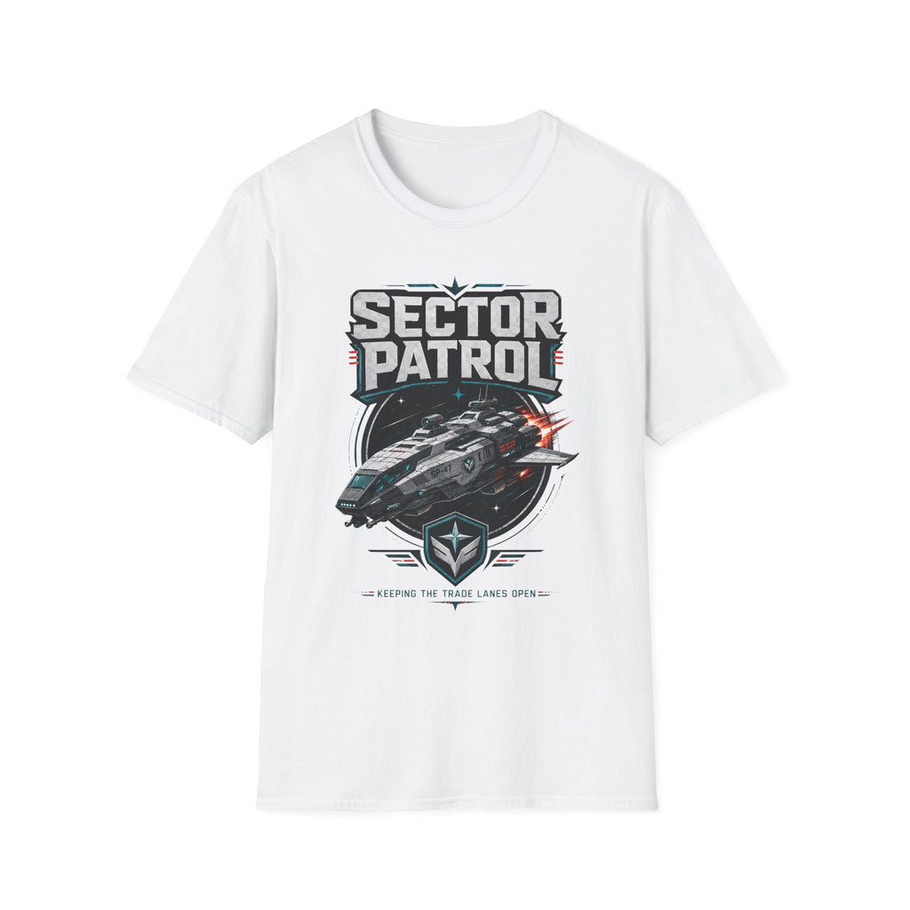Sector Patrol T-Shirt — Sci‑Fi Space Fleet Badge Tee