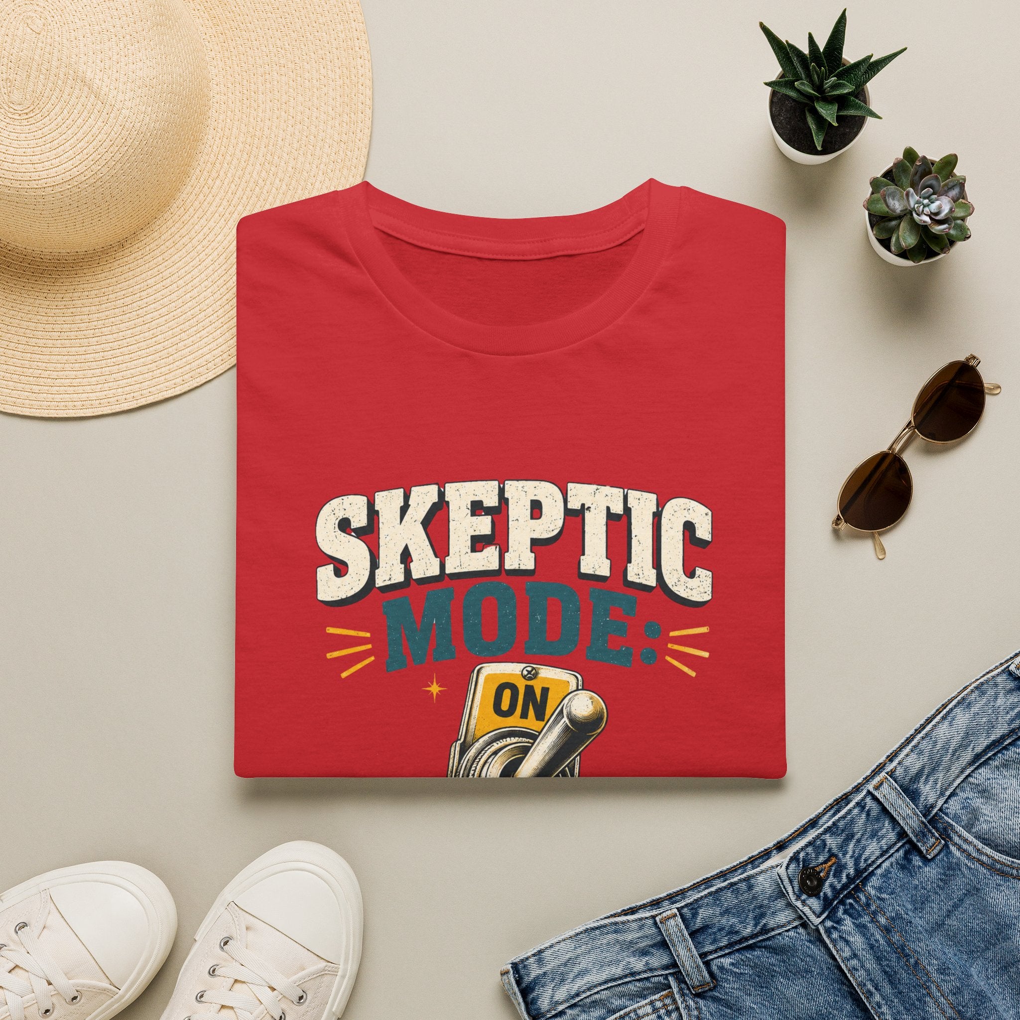 Skeptic Mode T-Shirt — Funny "Skeptic Mode: On" Graphic Tee