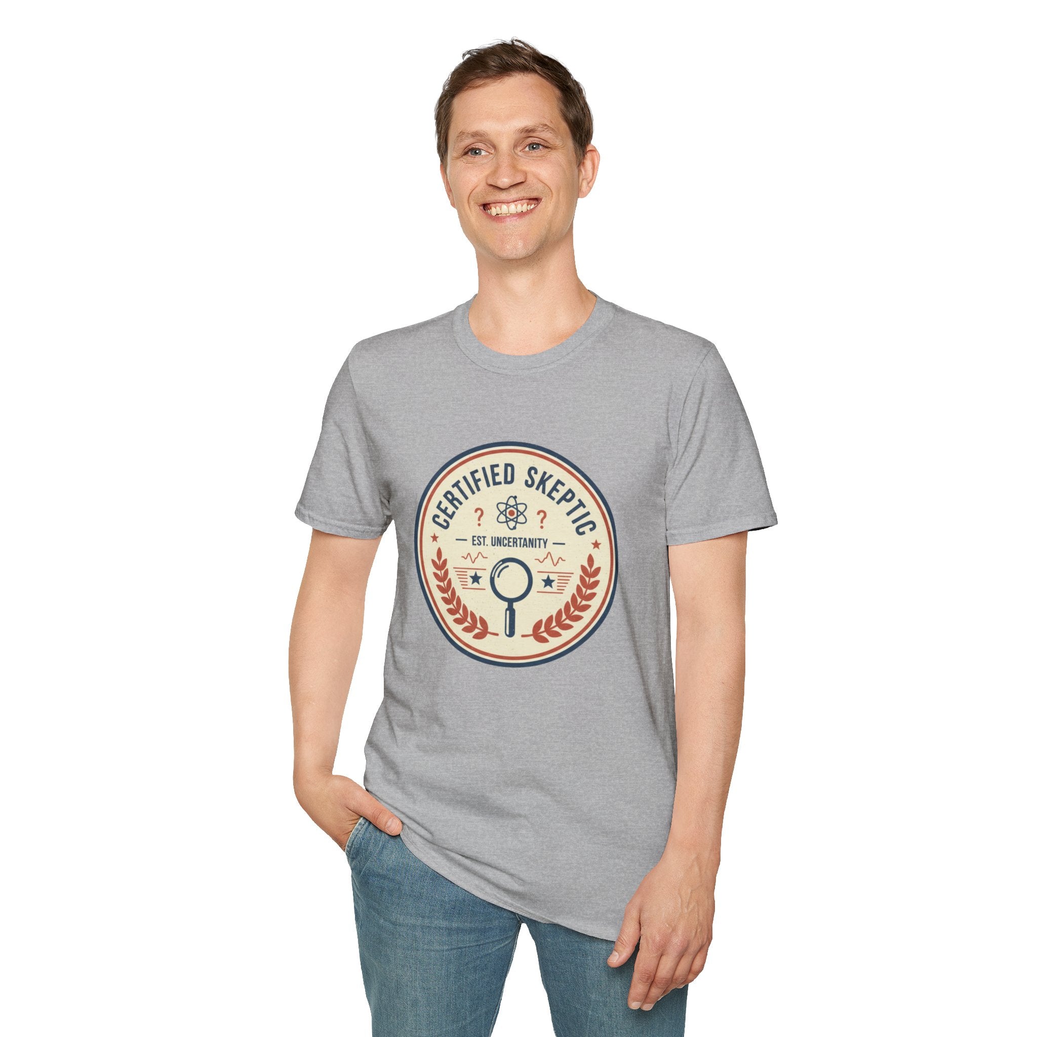 Certified Skeptic T-Shirt — 'Est. Uncertainty' Retro Science Tee