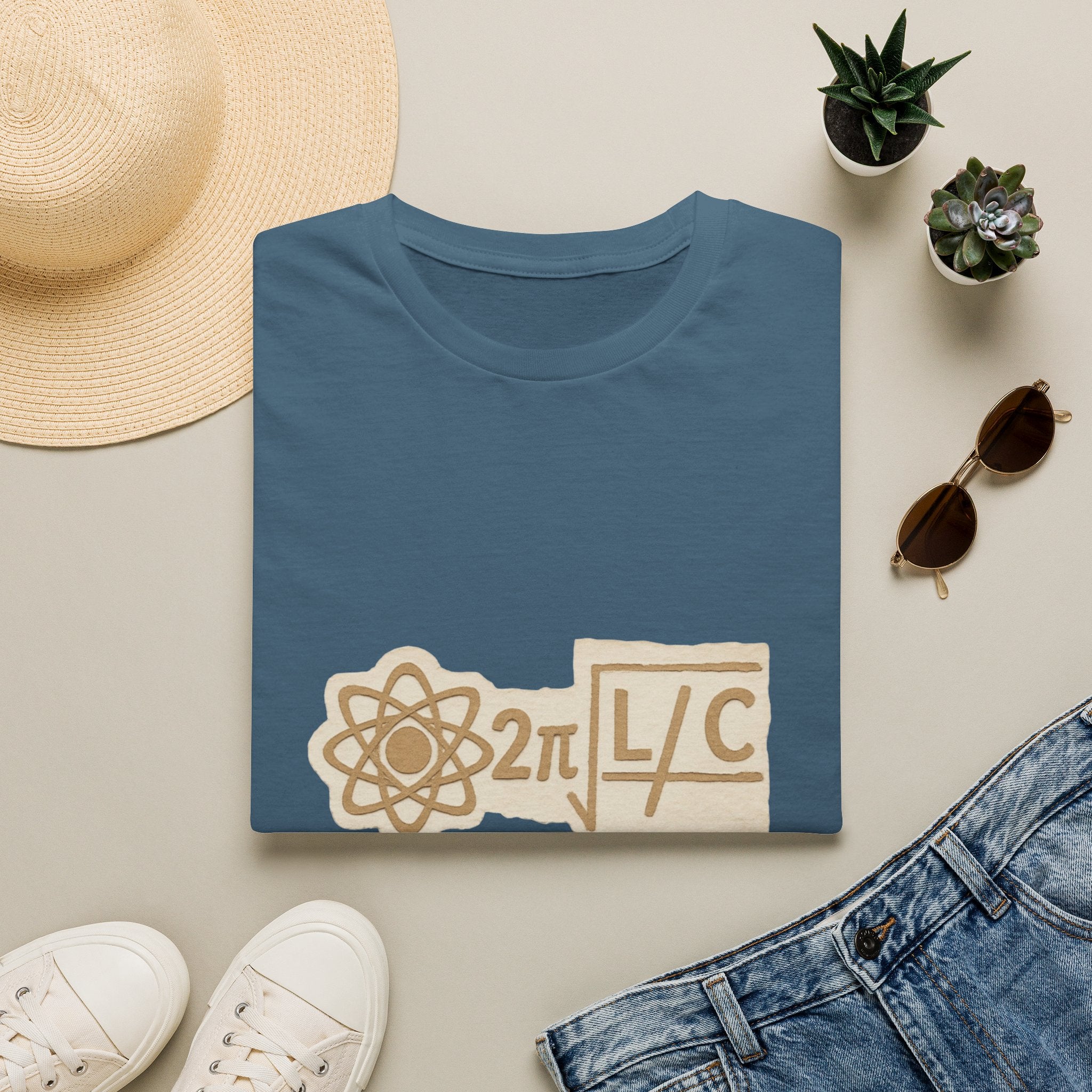 Physics Joke T-Shirt — '2π L/C' Retro Atom Graphic (I Used My Game to Be Here)