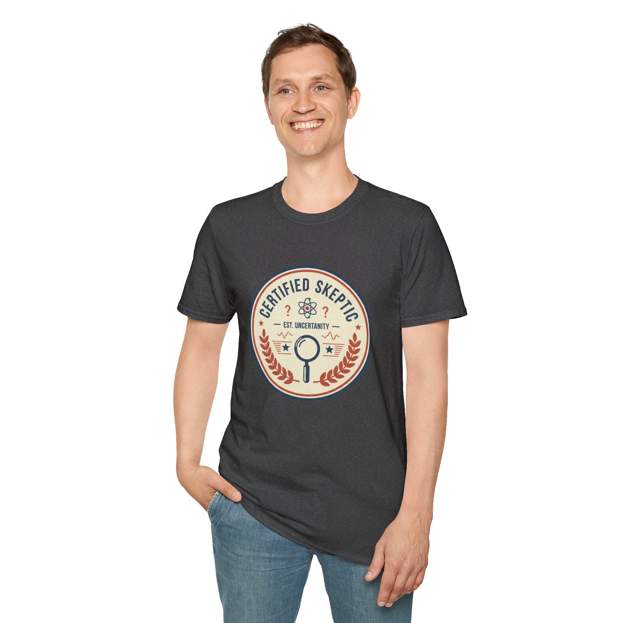 Certified Skeptic T-Shirt — 'Est. Uncertainty' Retro Science Tee