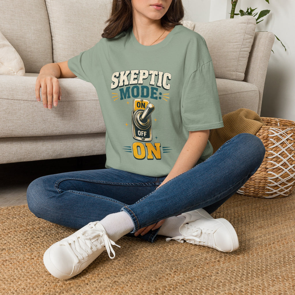 Skeptic Mode T-Shirt — Funny "Skeptic Mode: On" Graphic Tee