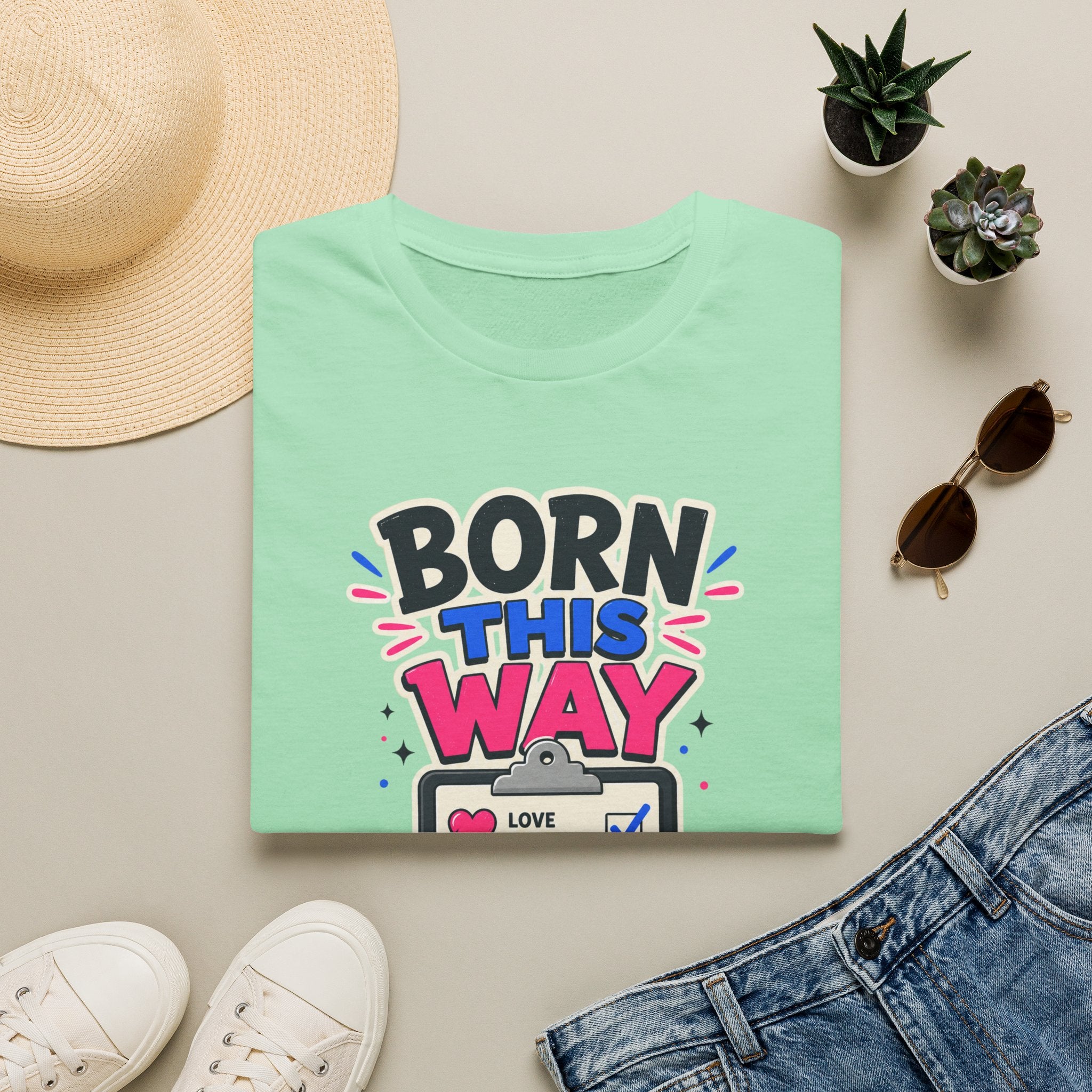 Born This Way T-Shirt — Pride LGBTQ+ Checklist Graphic Tee