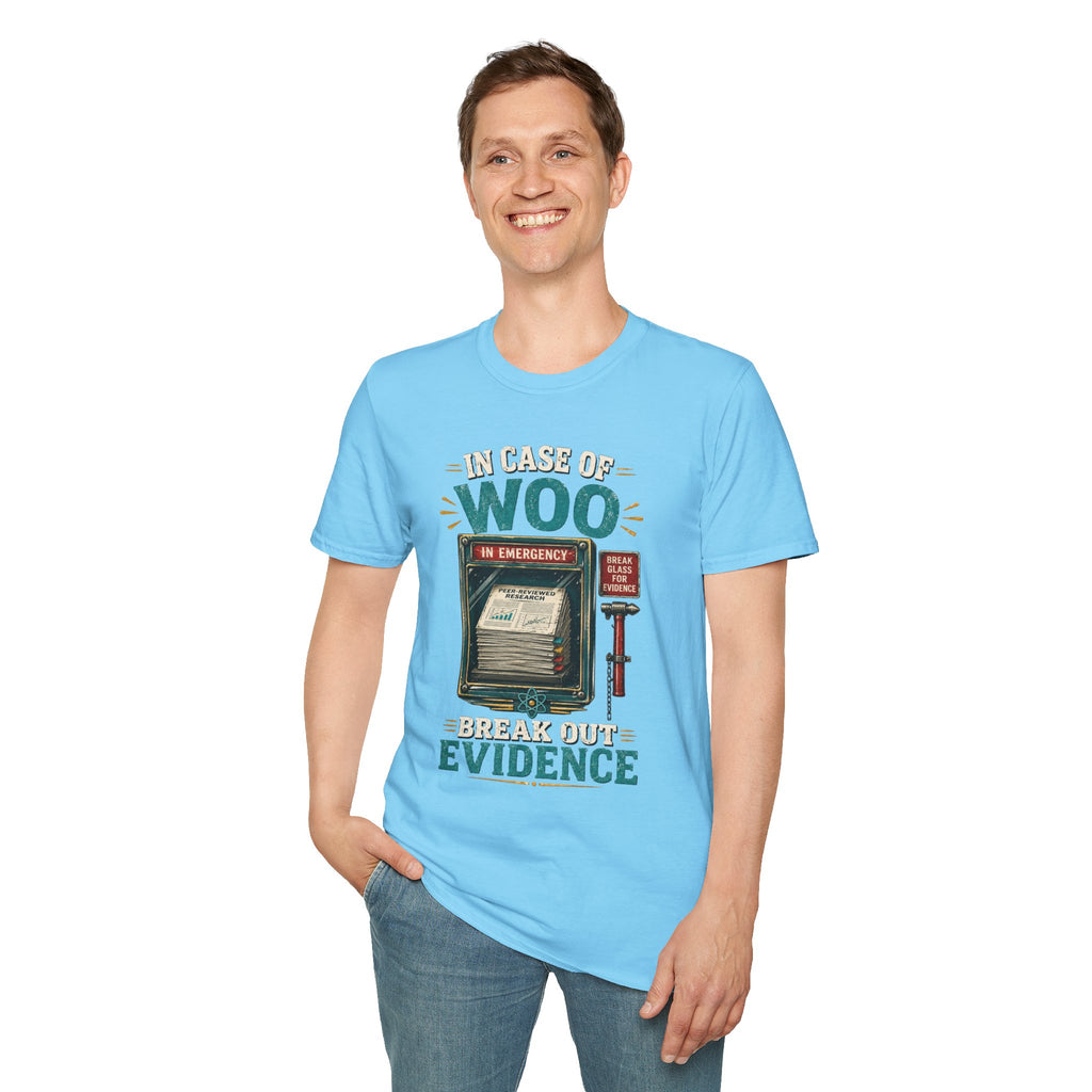 "In Case of Woo Break Out Evidence" Vintage Emergency Graphic Tee