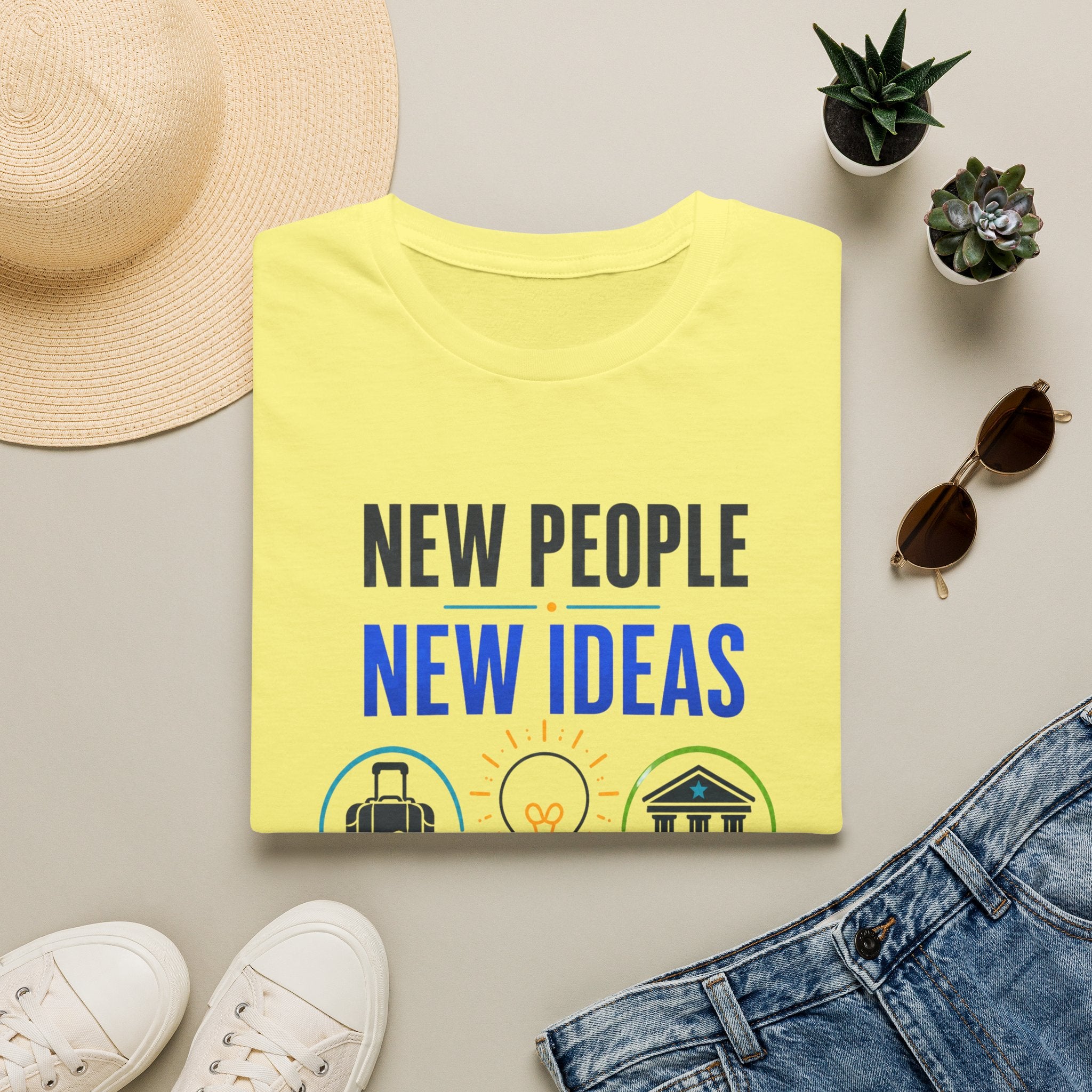 T-Shirt — "New People New Ideas, Stronger Future" Inspirational Graphic Tee