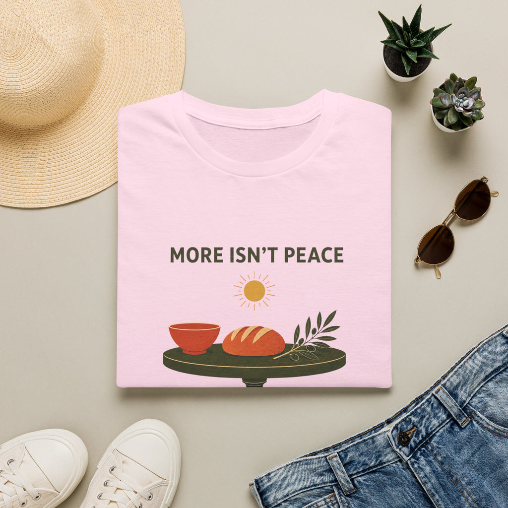 “More Isn't Peace, Enough Is” Minimalist Kitchen Illustration