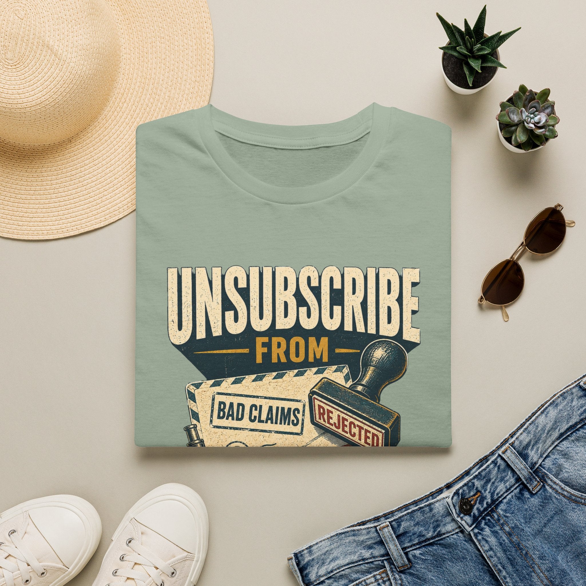 Unsubscribe From Nonsense T-Shirt — Funny Vintage Rejection Stamp Tee