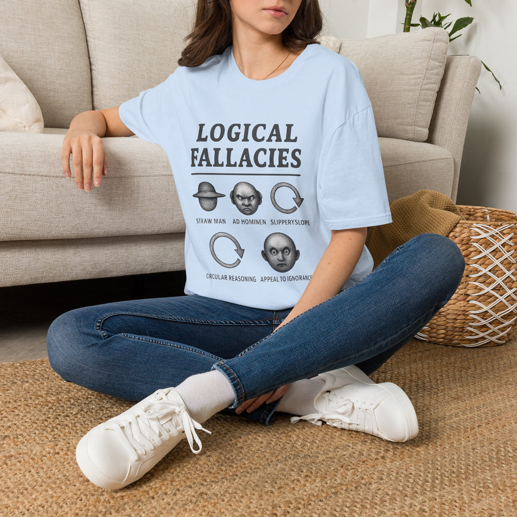 Logical Fallacies T‑Shirt — Illustrated Critical Thinking Shirt