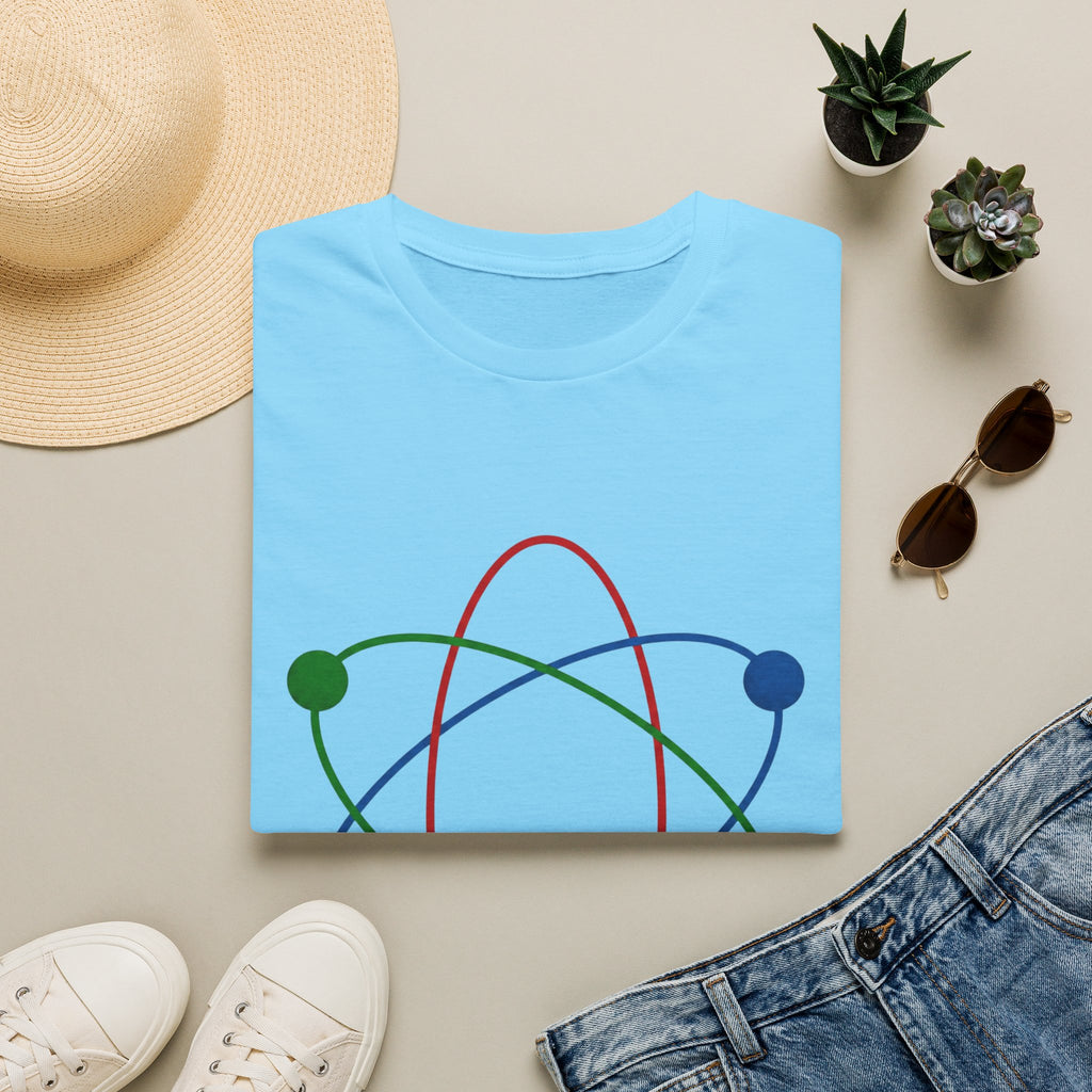 Science Atom Graphic T-Shirt — Colorful Retro Atomic Design
