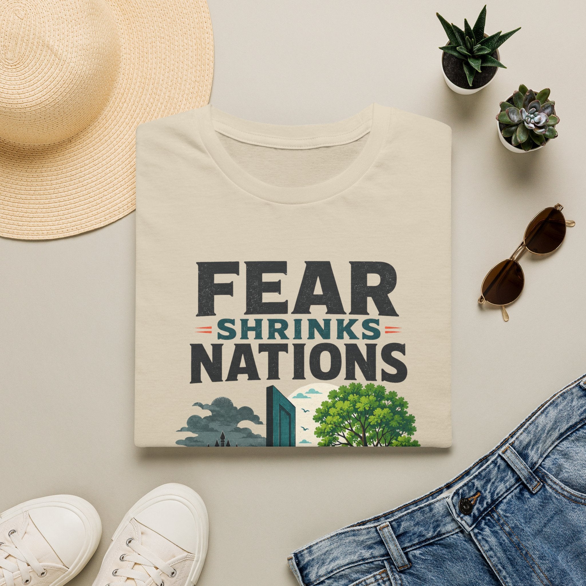 Fear Shrinks Nations T-Shirt — Inspirational “People Grow Them” Graphic Tee