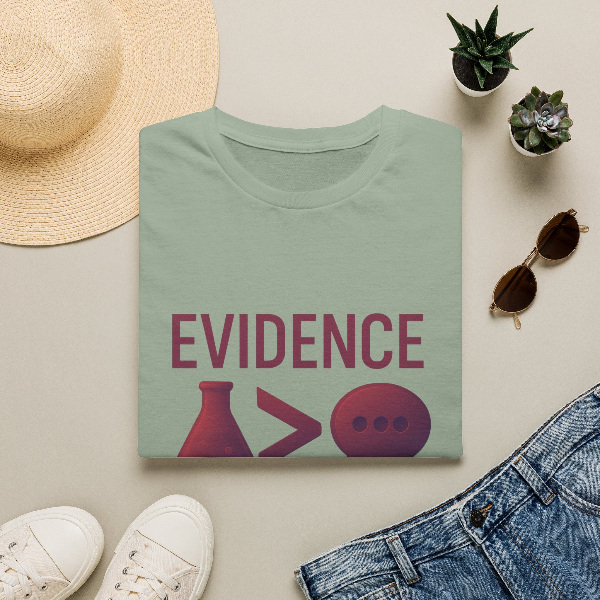 Evidence Over Opinion T-Shirt — Science & Critical Thinking Tee