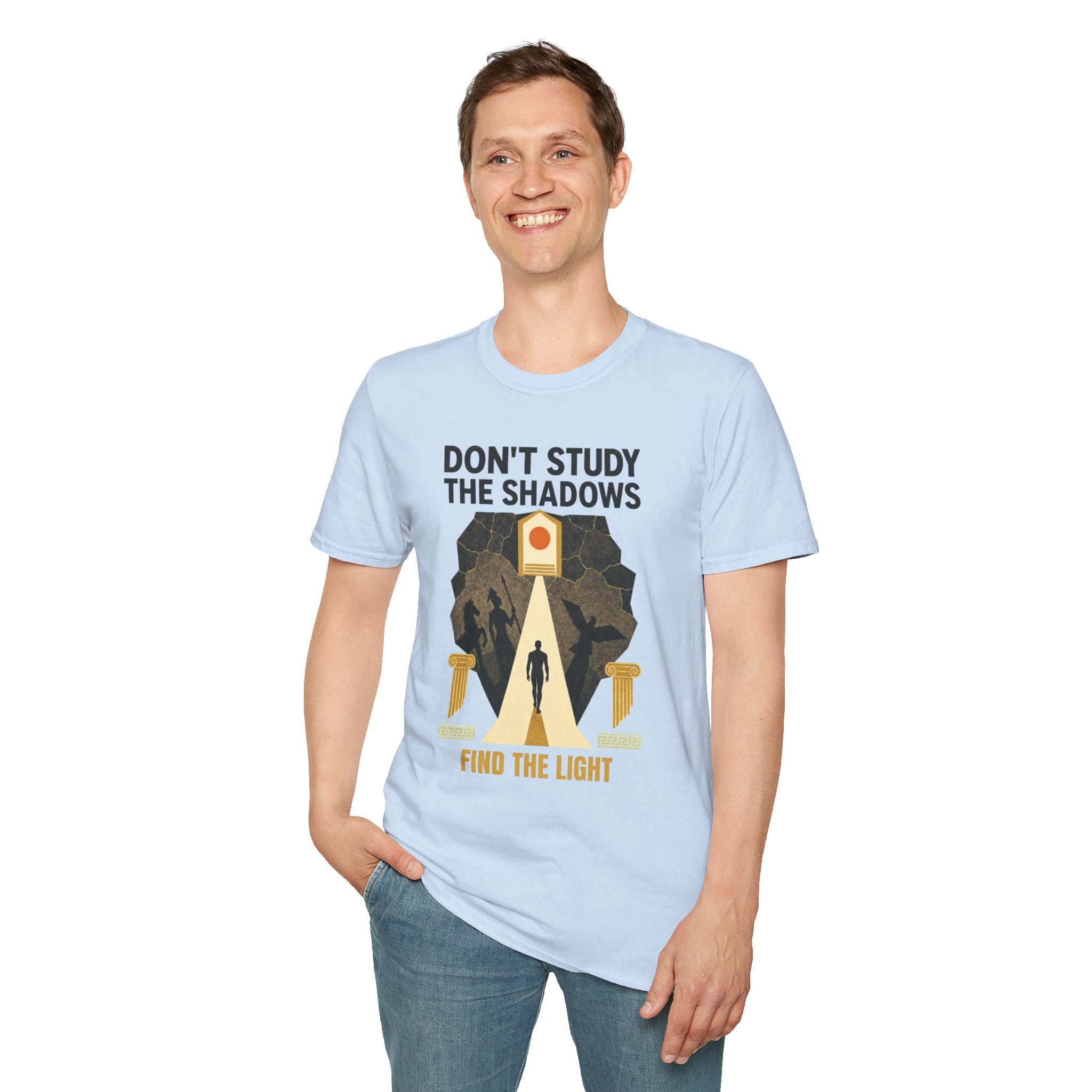 "Don't Study the Shadows, Find the Light" Inspirational Graphic Tee