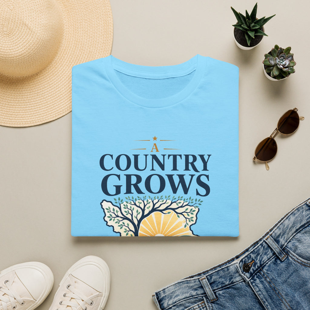 Country Grows T-Shirt — 'Country Grows' Sunset Tree Graphic Tee