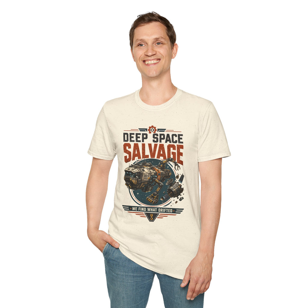 Deep Space Salvage T‑Shirt — Vintage Sci‑Fi Spacecraft Tee