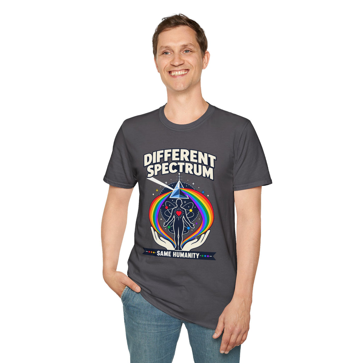 Different Spectrum T‑Shirt — Pride Rainbow Inclusive "Same Humanity" Tee