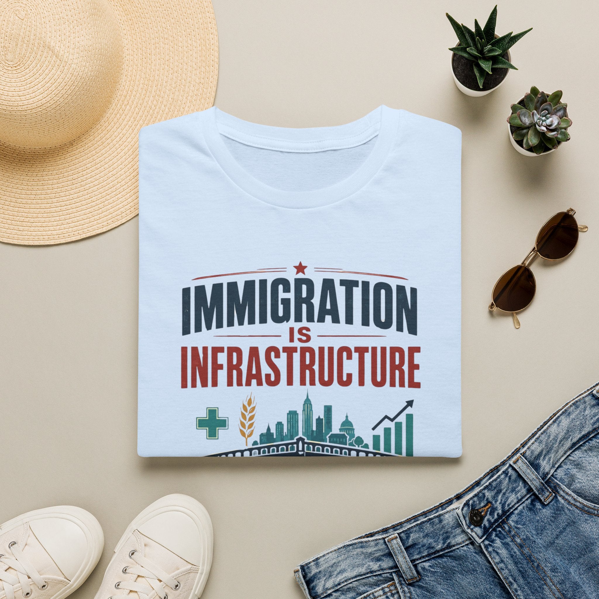 Immigration Is Infrastructure T-Shirt — Pro-Immigrant Advocacy Tee (Build People, Build Futures)