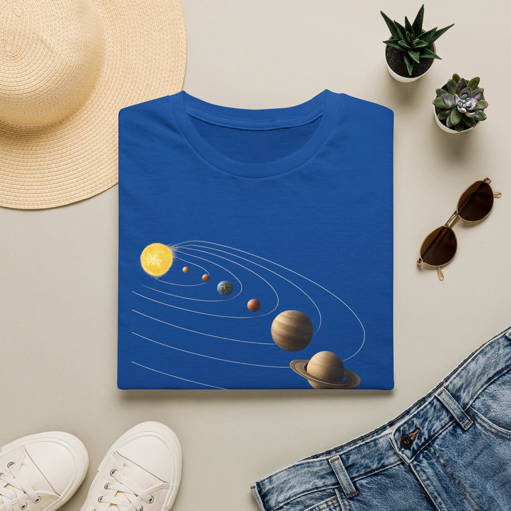 Solar System Graphic T-Shirt — Minimal Planet Lineup Tee
