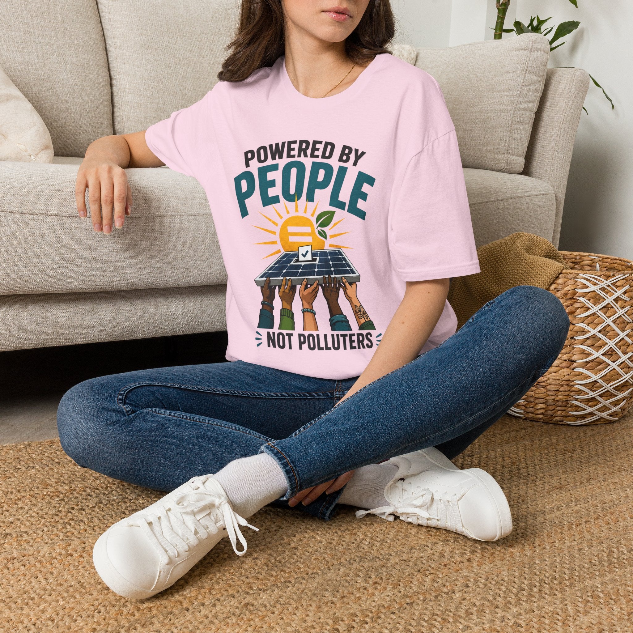 Powered By People Tee — Renewable Energy & Environmental Justice T-Shirt (Not Polluters)