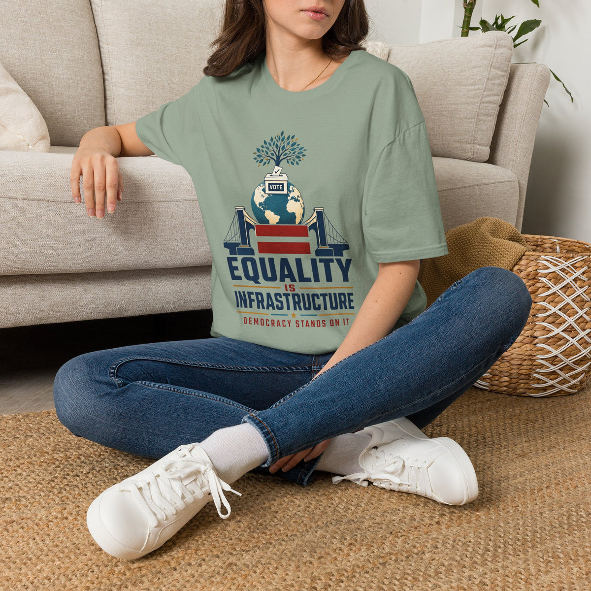 Equality Is Infrastructure T‑Shirt — Vote & Democracy Graphic Tee