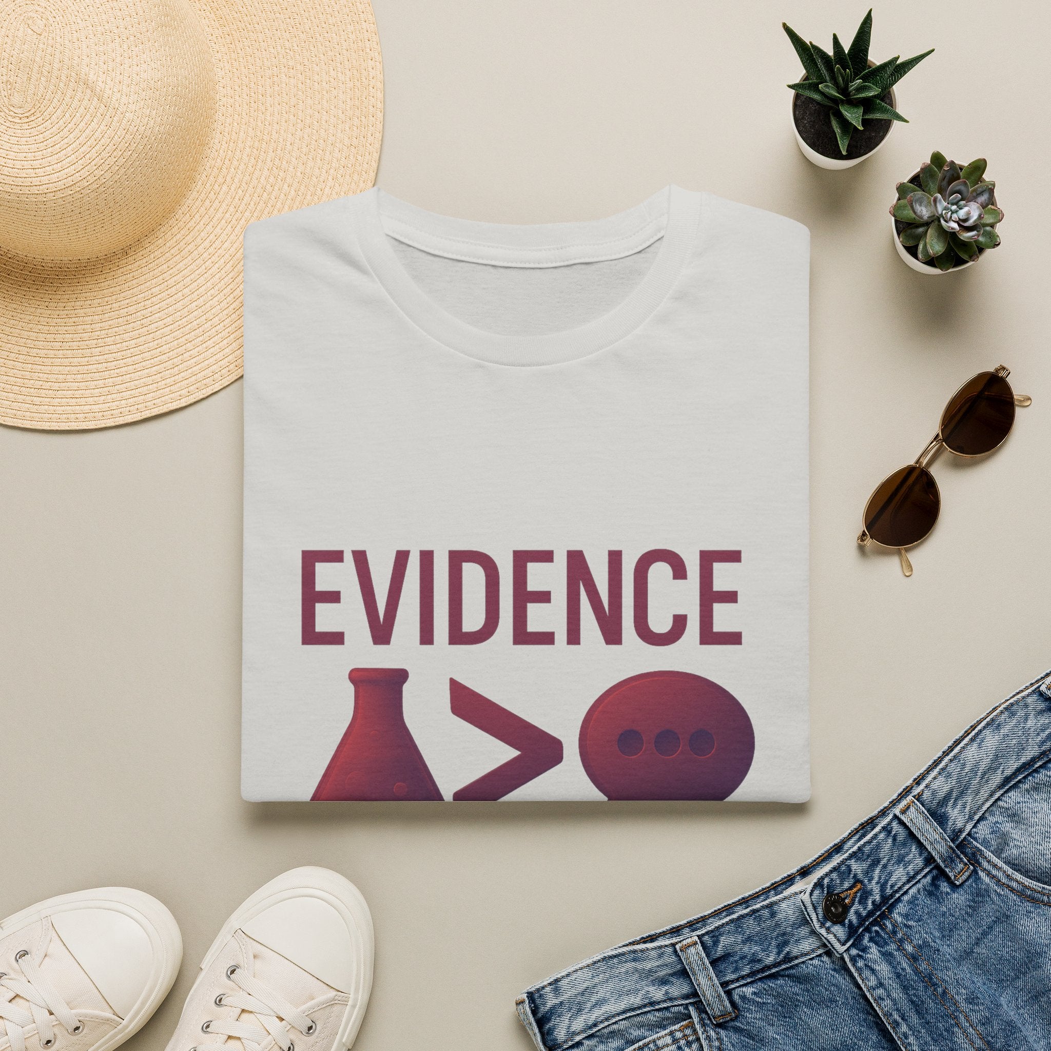 Evidence Over Opinion T-Shirt — Science & Critical Thinking Tee