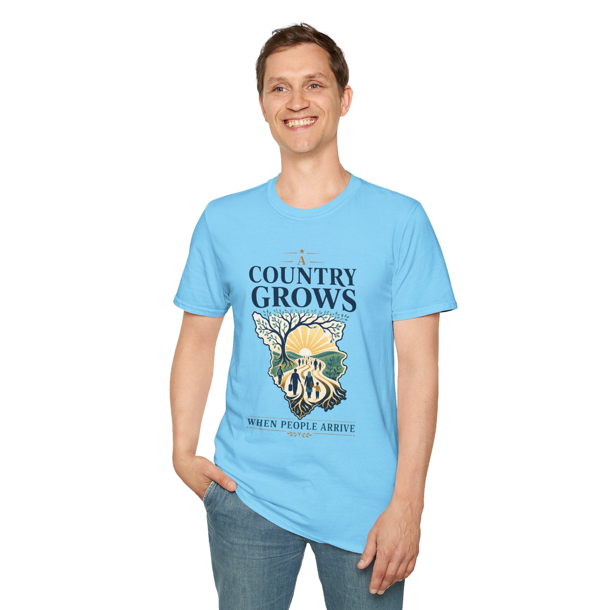 Country Grows T-Shirt — 'Country Grows' Sunset Tree Graphic Tee