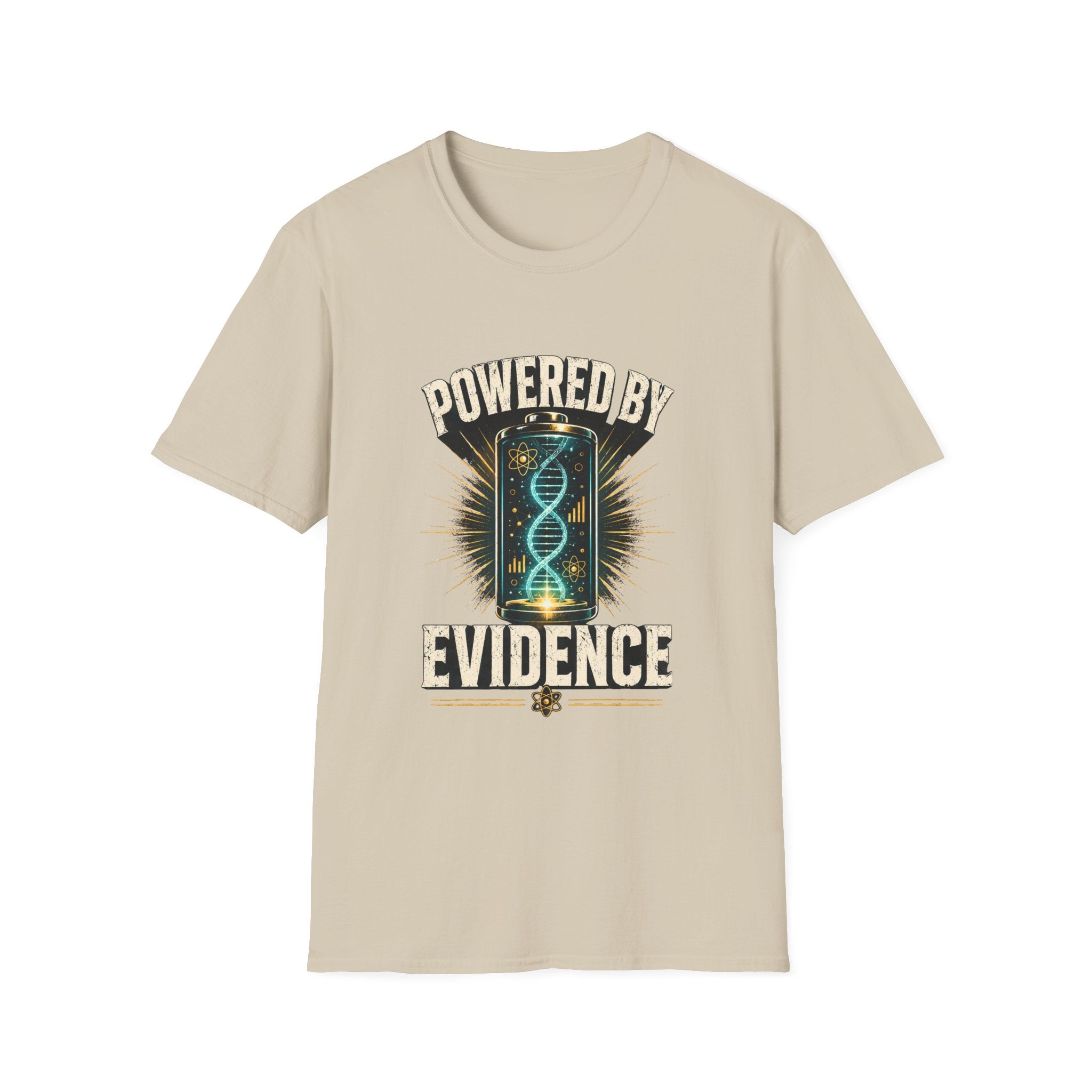 Powered By Evidence T-Shirt — Science DNA Retro Graphic Tee