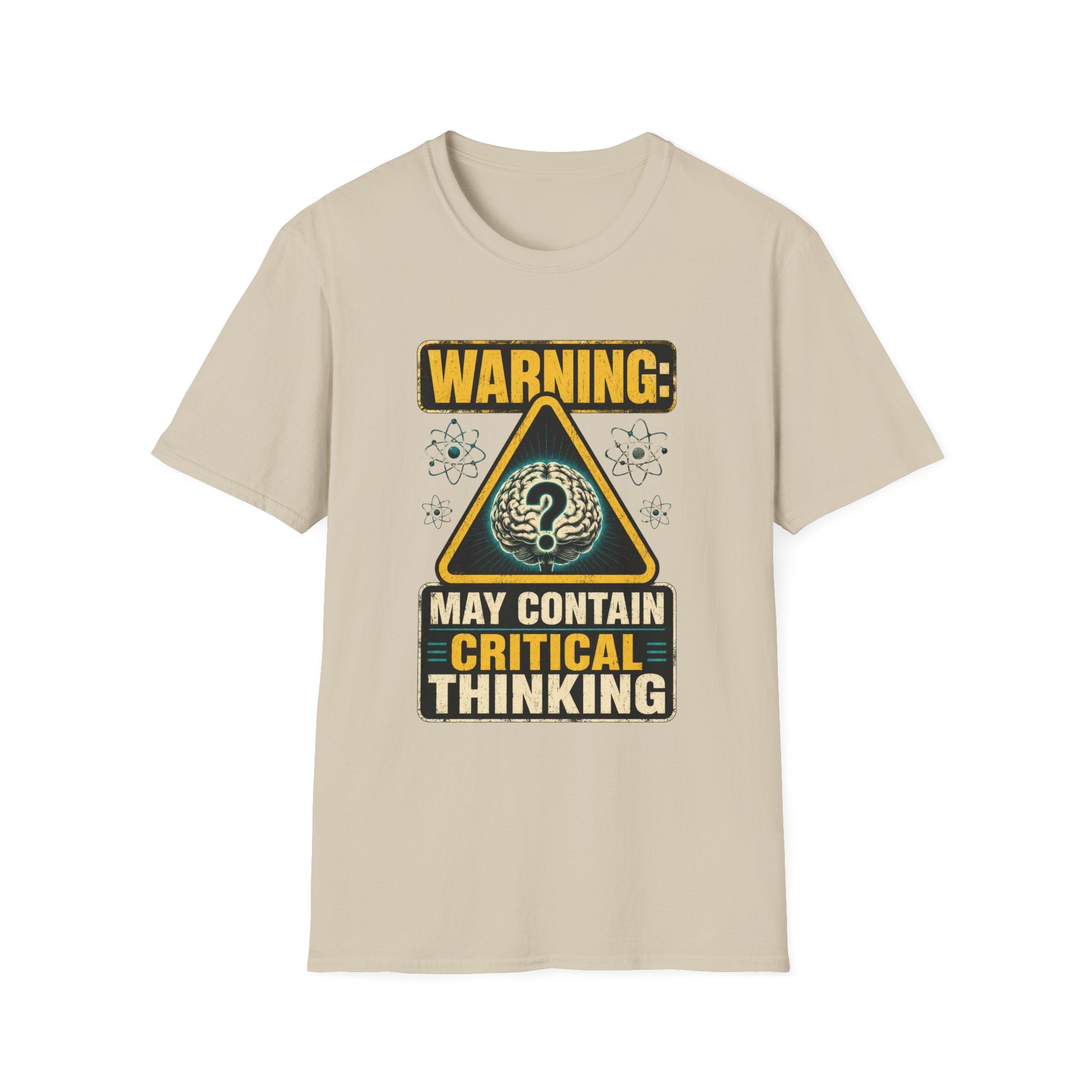 T-Shirt — "WARNING: May Contain Critical Thinking" Graphic Tee