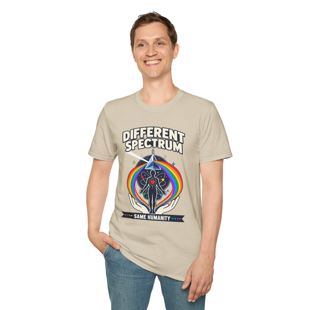 Different Spectrum T‑Shirt — Pride Rainbow Inclusive "Same Humanity" Tee