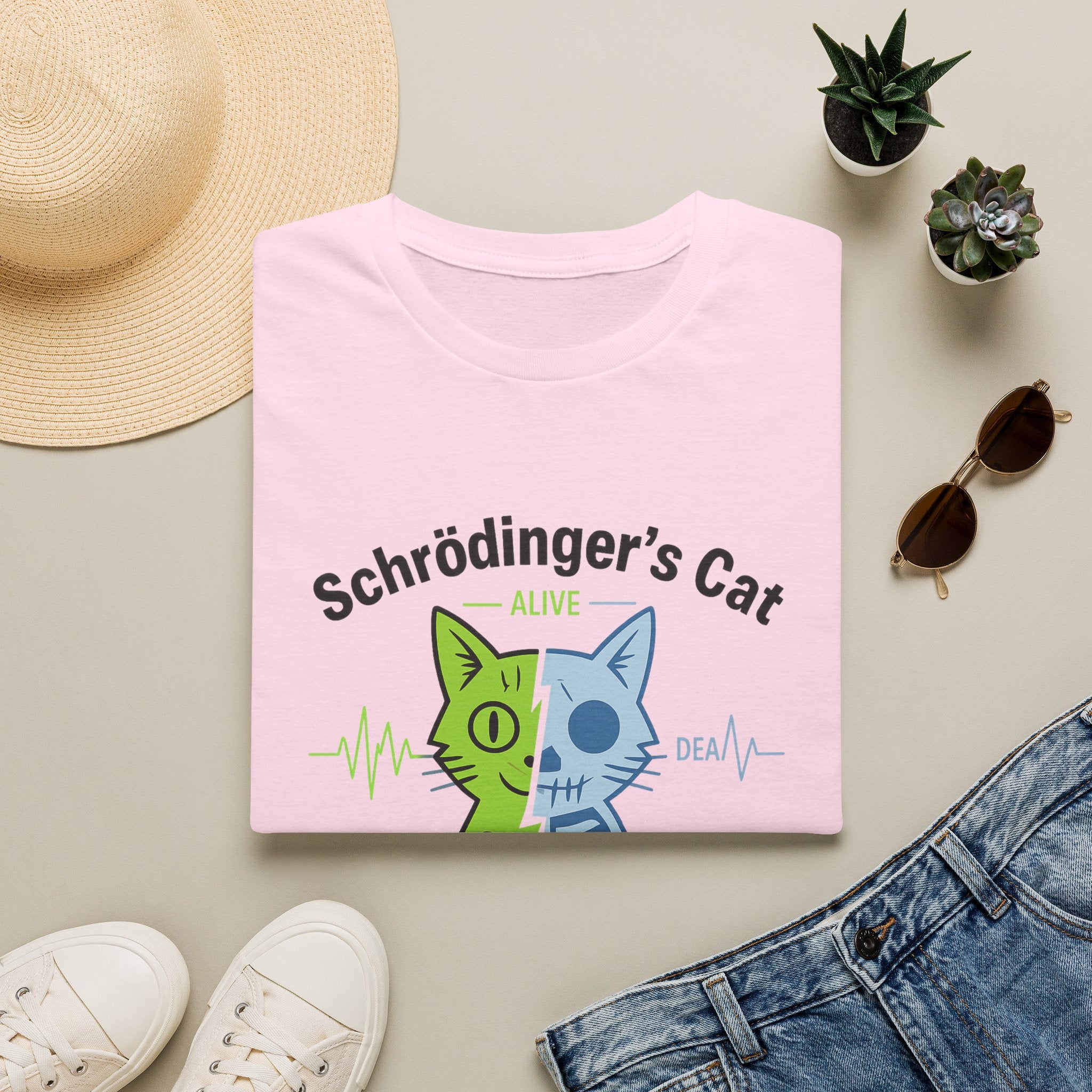 Schrödinger’s Cat T-Shirt — 'Both Alive and Dead' Quantum Science Funny Tee