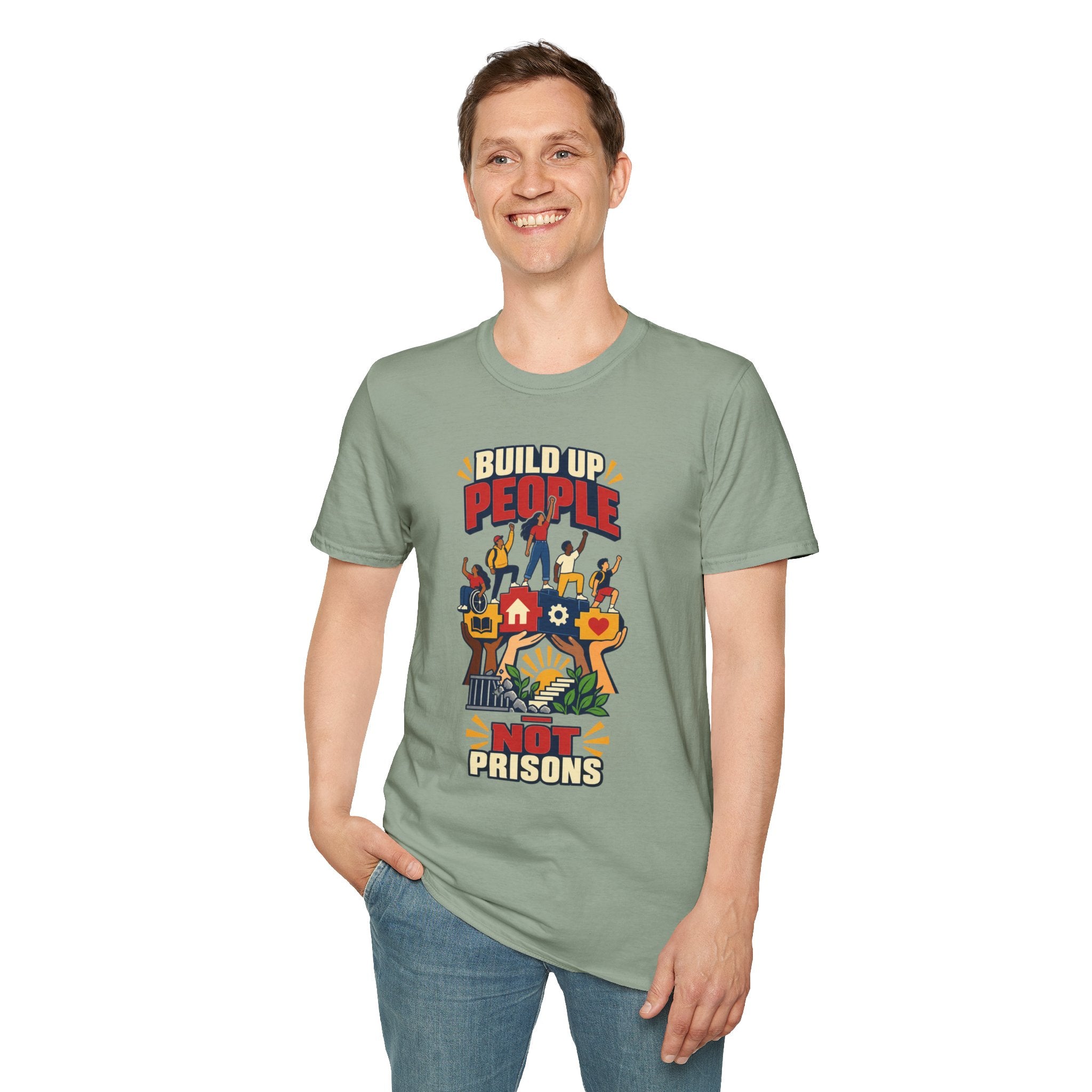 "Build Up People Not Prisons" Social Justice Graphic Tee
