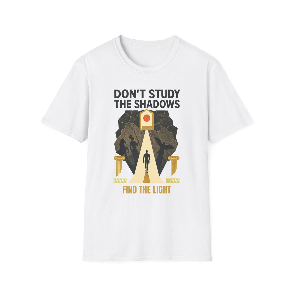 "Don't Study the Shadows, Find the Light" Inspirational Graphic Tee