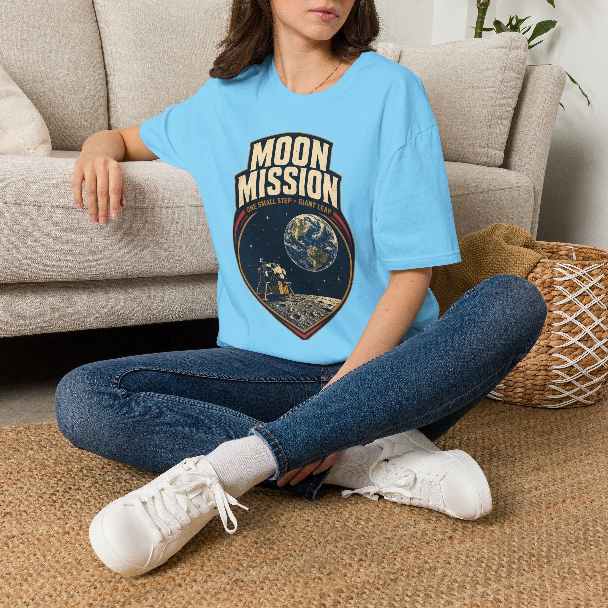 Moon Mission T‑Shirt — Retro Space Exploration Tee (“One Small Step, Giant Leap”)