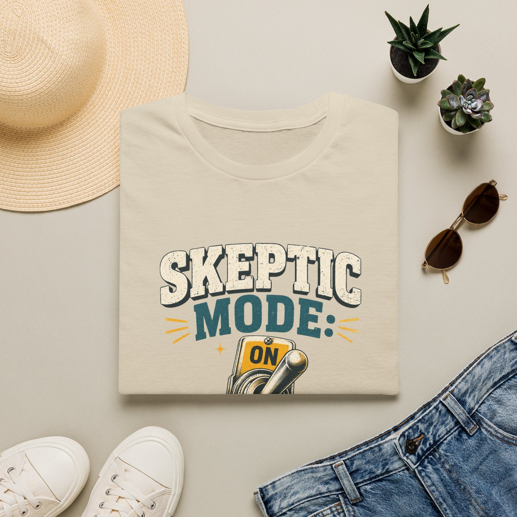 Skeptic Mode T-Shirt — Funny "Skeptic Mode: On" Graphic Tee
