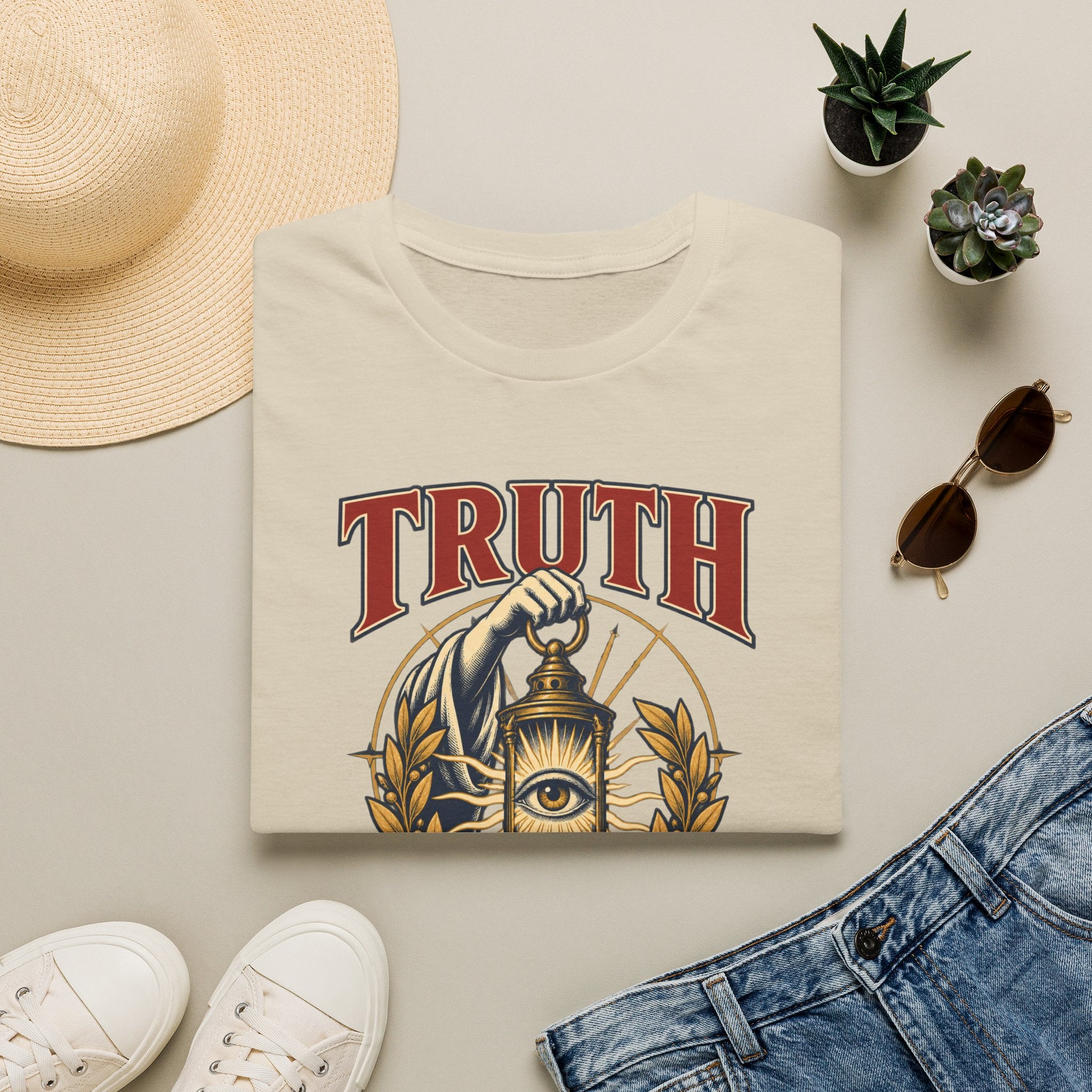 Truth Lantern T-Shirt — "Truth Is Its Own Reward" Vintage Graphic Tee