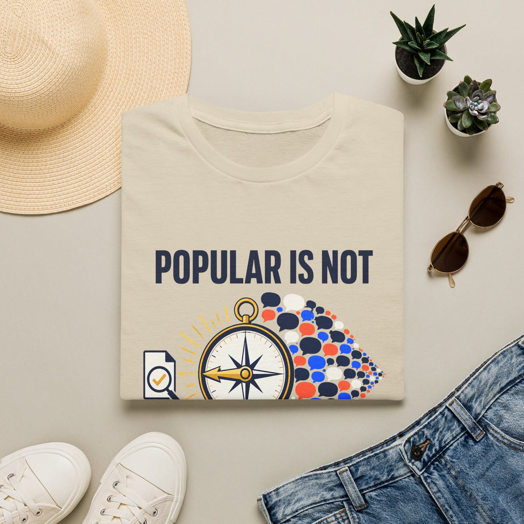 "Popular Is Not The Same As True" Compass Graphic Tee