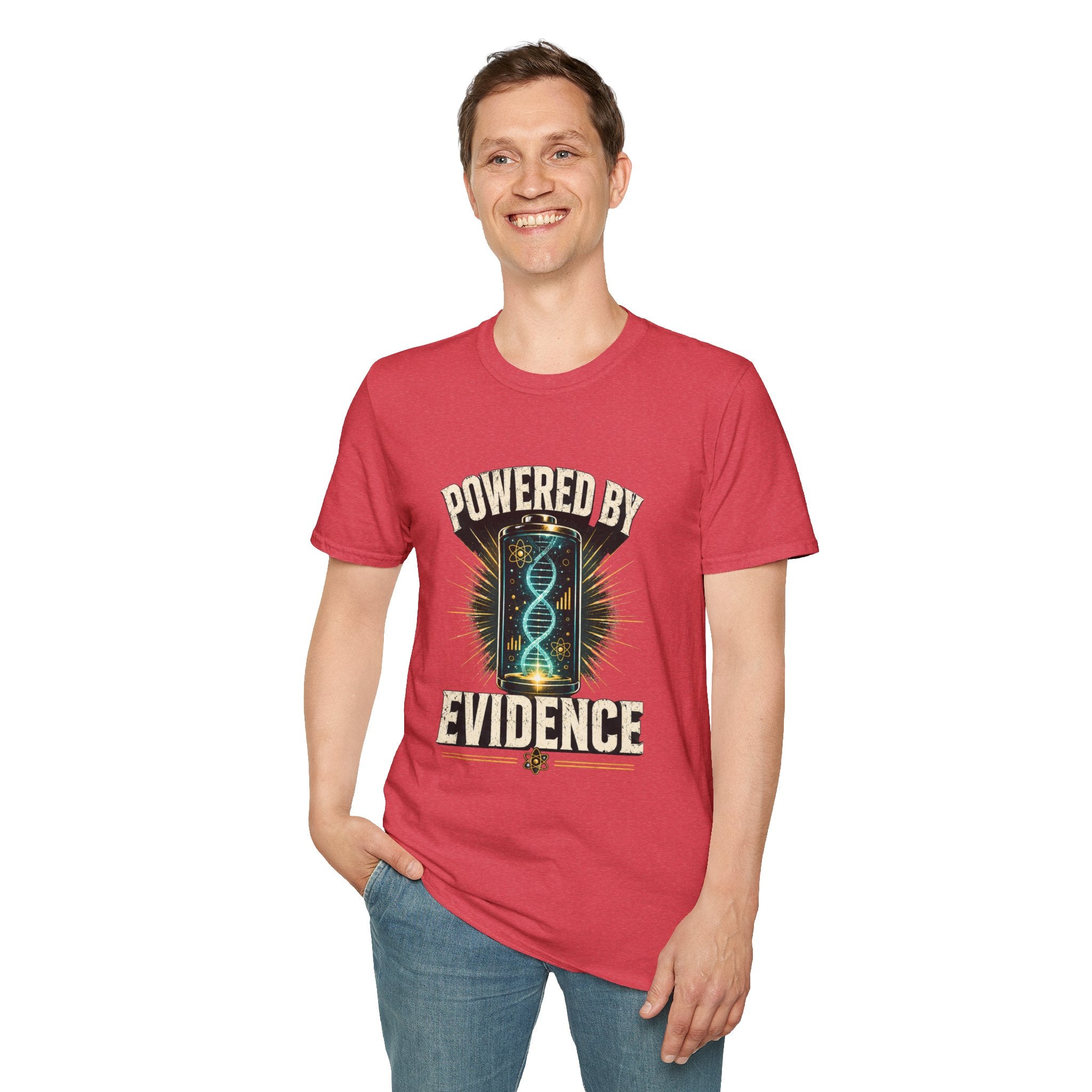 Powered By Evidence T-Shirt — Science DNA Retro Graphic Tee