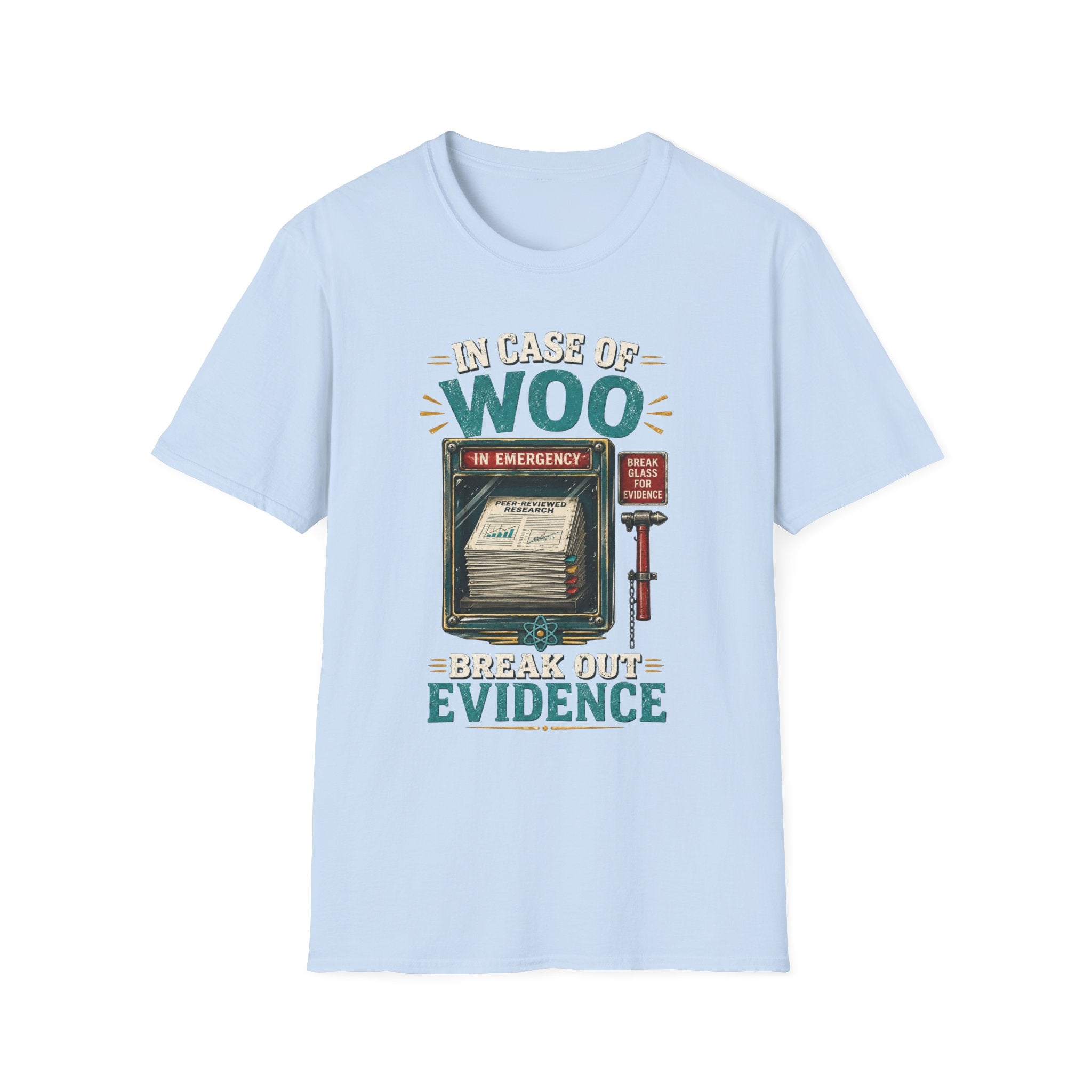 "In Case of Woo Break Out Evidence" Vintage Emergency Graphic Tee