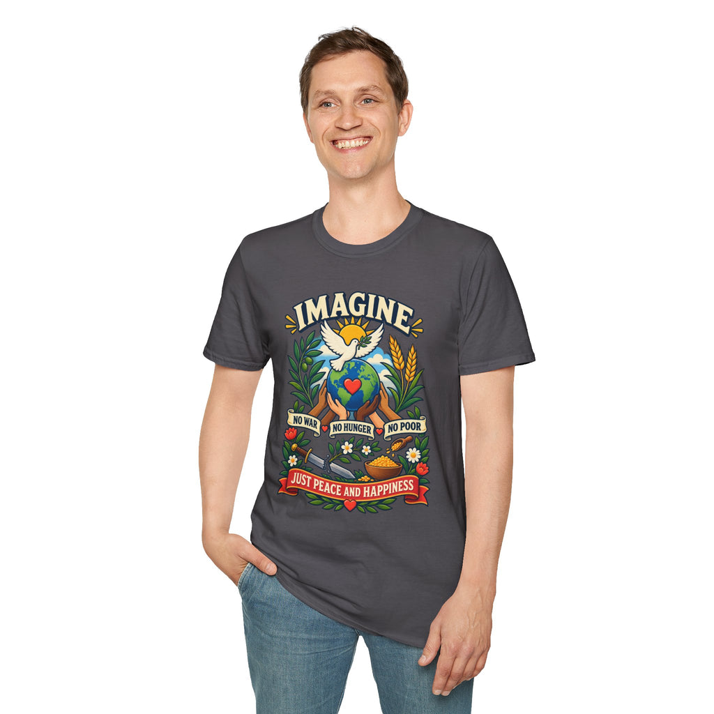 Imagine Peace T-Shirt — Dove, Earth & Plants Graphic Tee