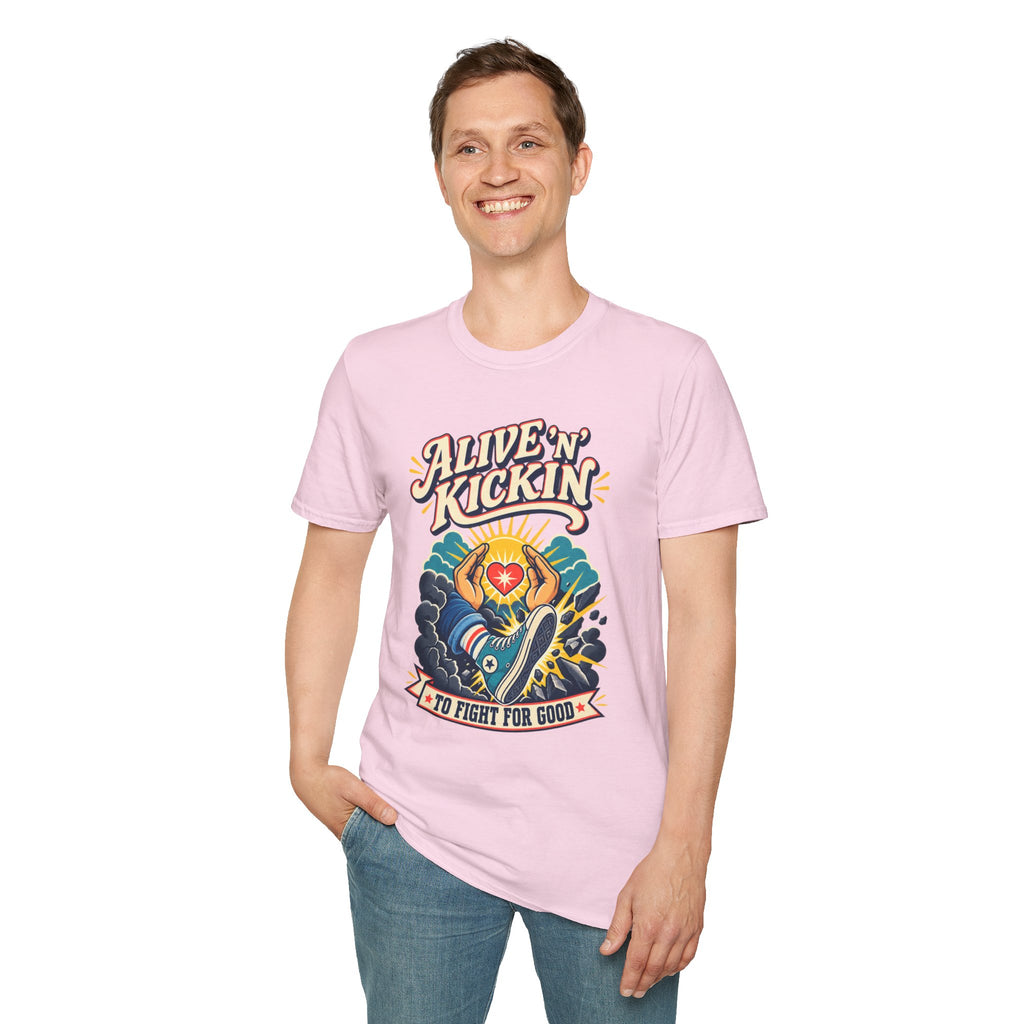 Alive 'N Kickin' Graphic T-Shirt — Retro Sunshine Inspirational Tee