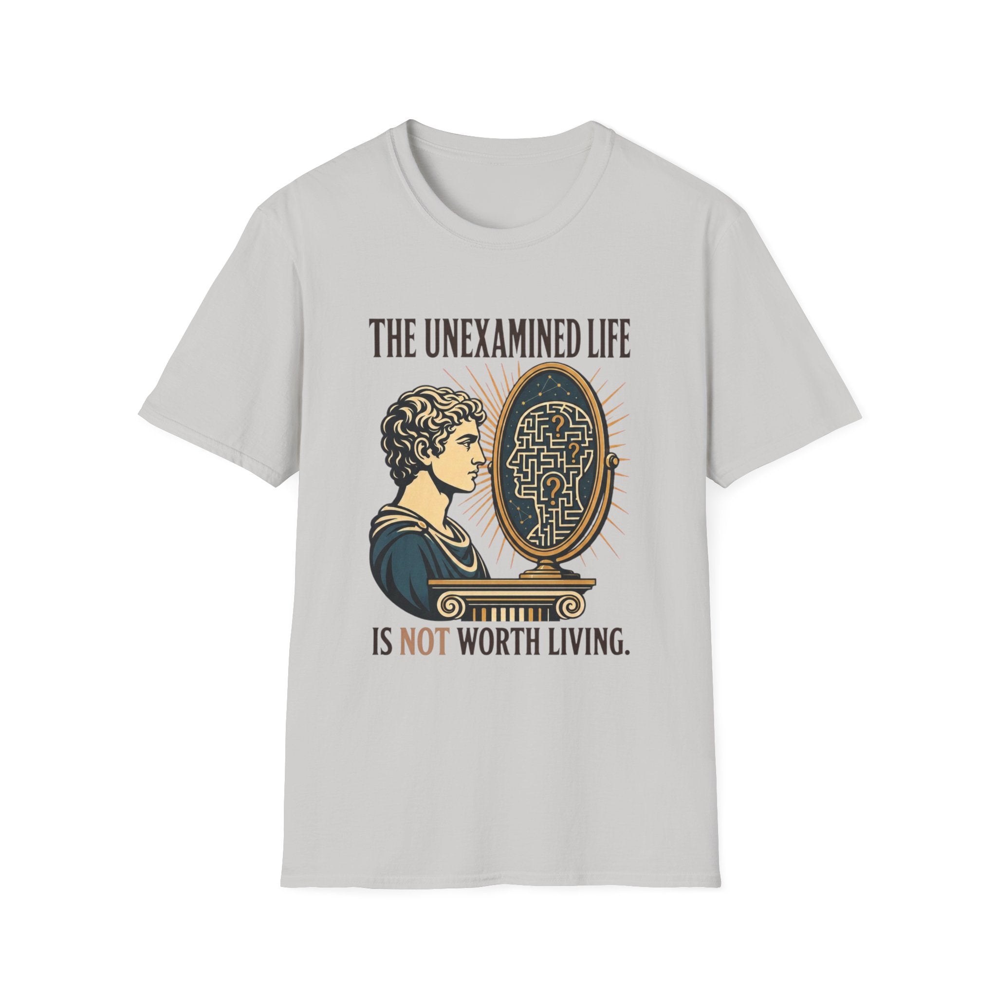 'The Unexamined Life' Philosophical Graphic Tee (Mirror Maze Design)