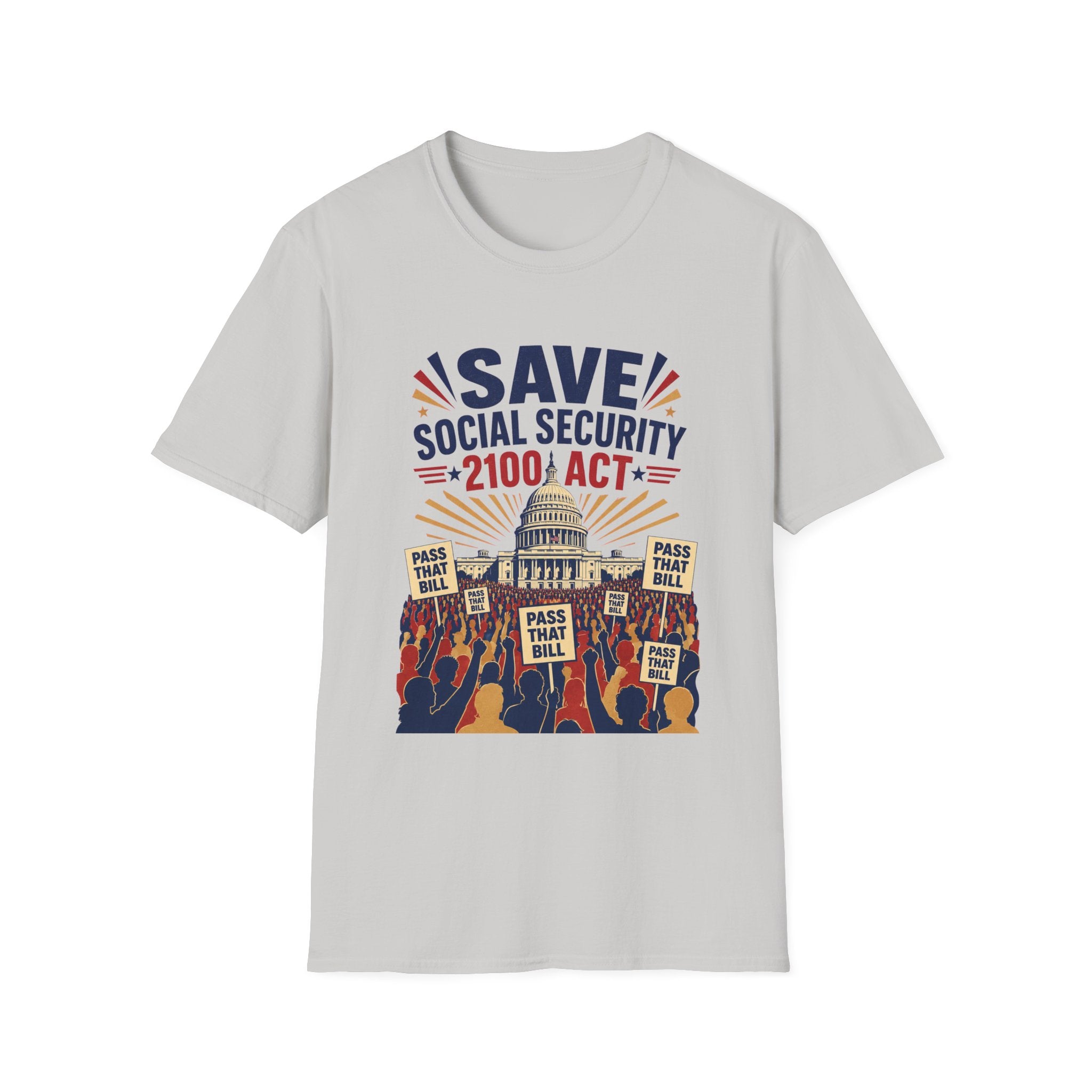 Save Social Security 2100 Act T-Shirt — Political Activism Tee for Rallies & Voters