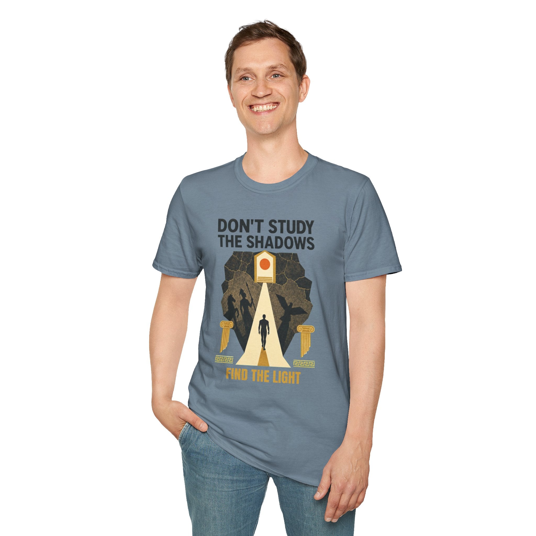 "Don't Study the Shadows, Find the Light" Inspirational Graphic Tee