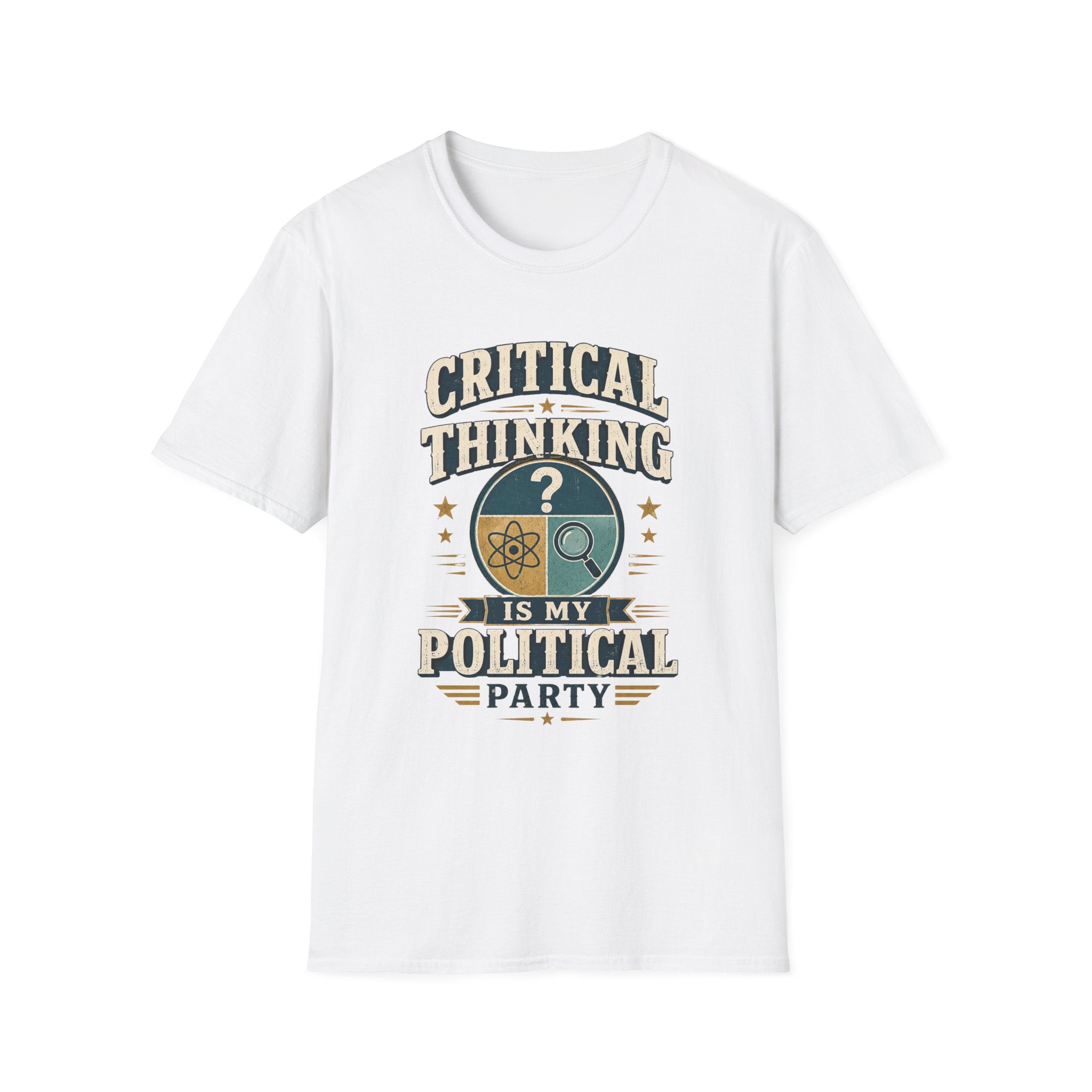 Critical Thinking T-Shirt — "Critical Thinking Is My Political Party" Graphic Tee