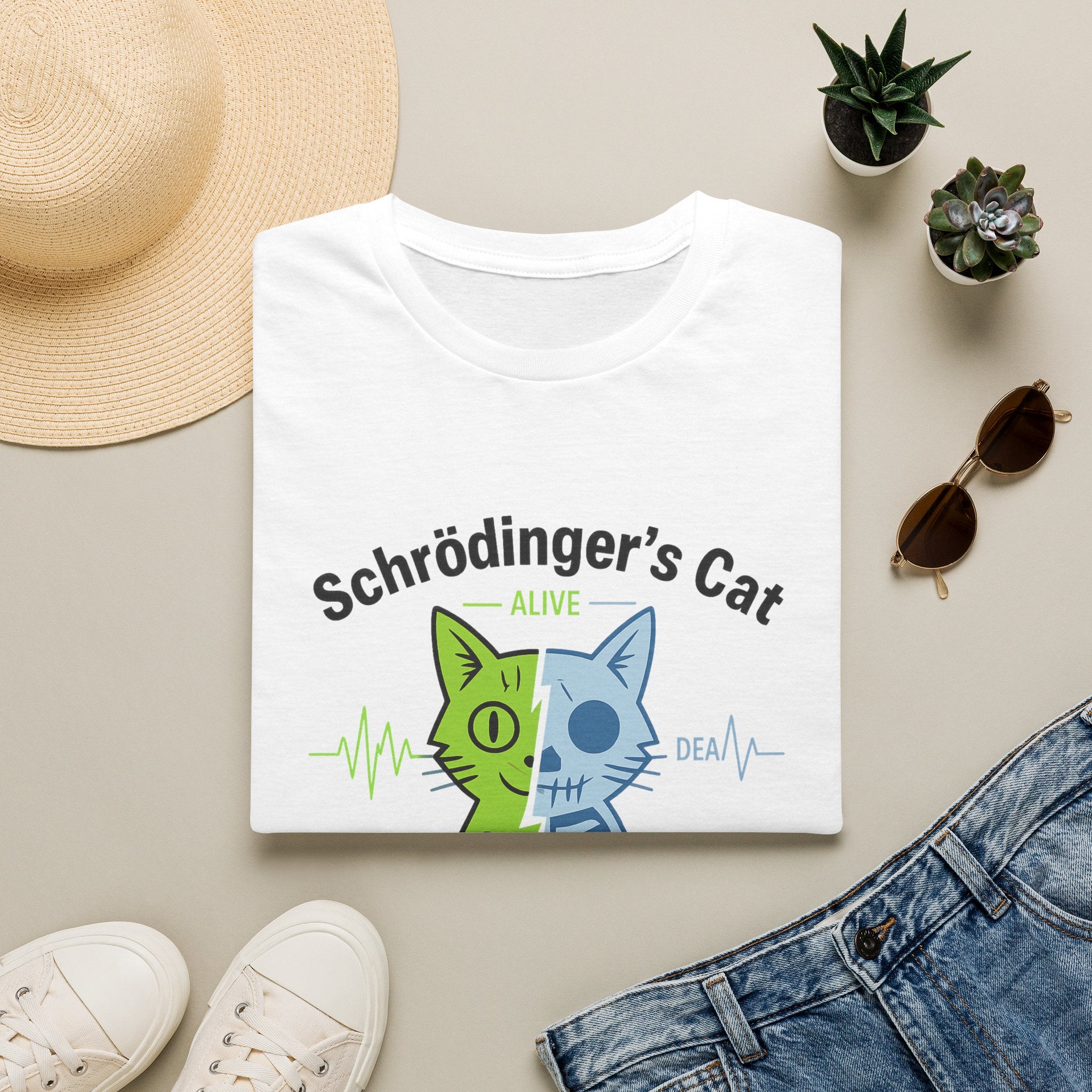 Schrödinger’s Cat T-Shirt — 'Both Alive and Dead' Quantum Science Funny Tee