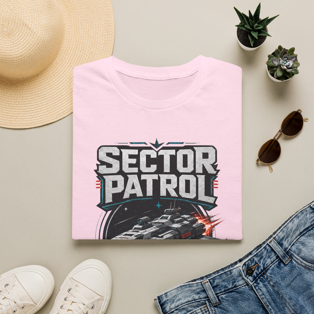 Sector Patrol T-Shirt — Sci‑Fi Space Fleet Badge Tee
