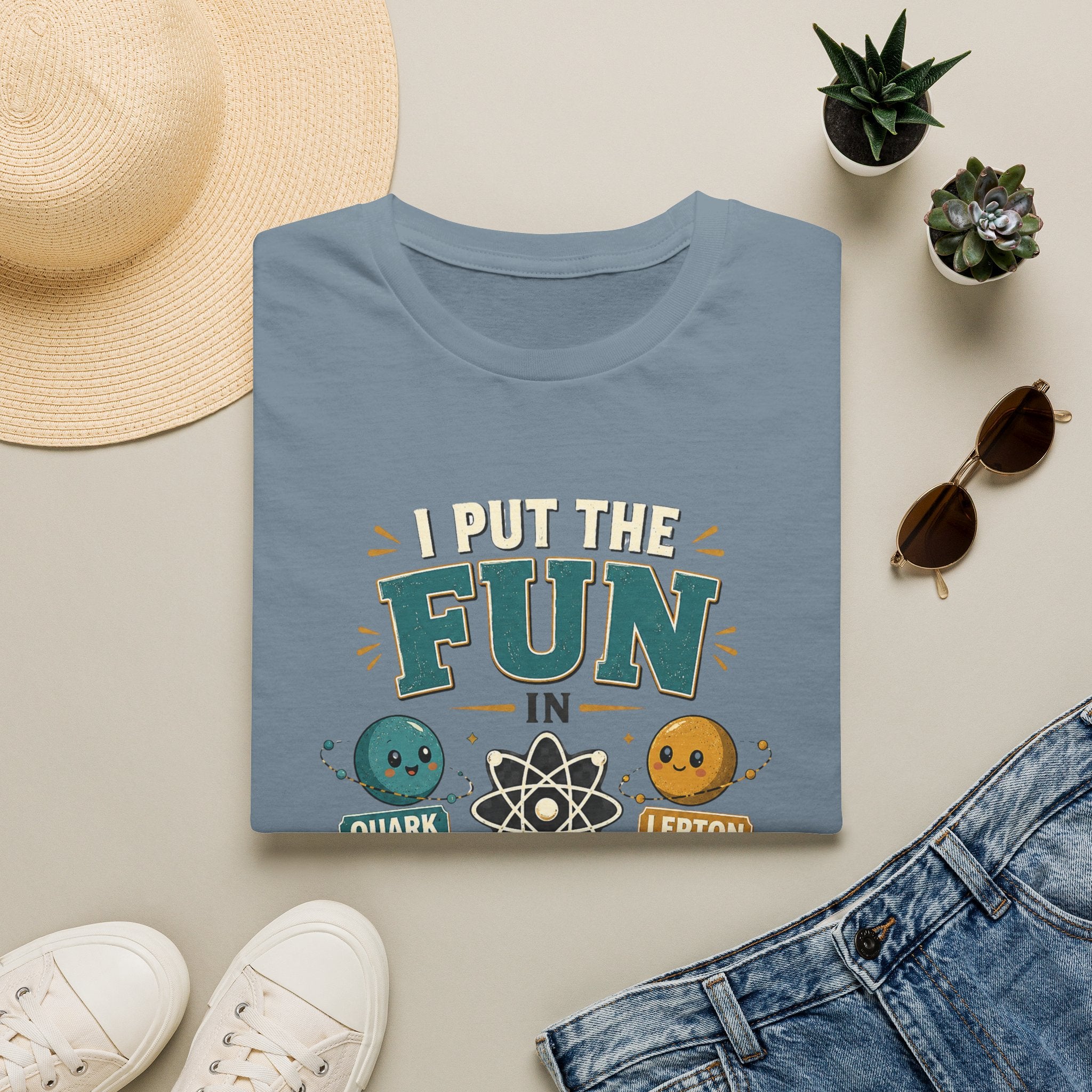 Science T-Shirt — "I Put the FUN in Fundamental Particles" Cute Quark & Lepton Tee