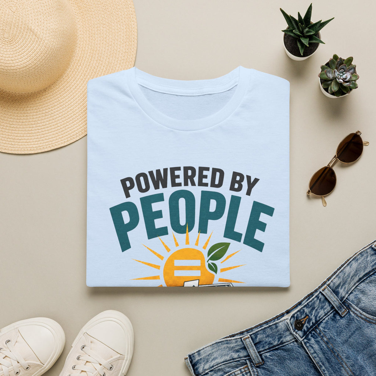 Powered By People Tee — Renewable Energy & Environmental Justice T-Shirt (Not Polluters)