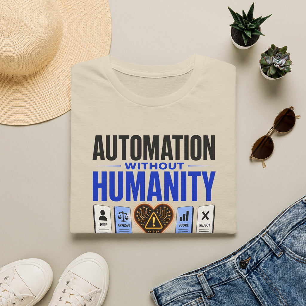 Automation Without Humanity T-Shirt — “Automation Without Humanity Is Just a Faster Mistake” Graphic Tee