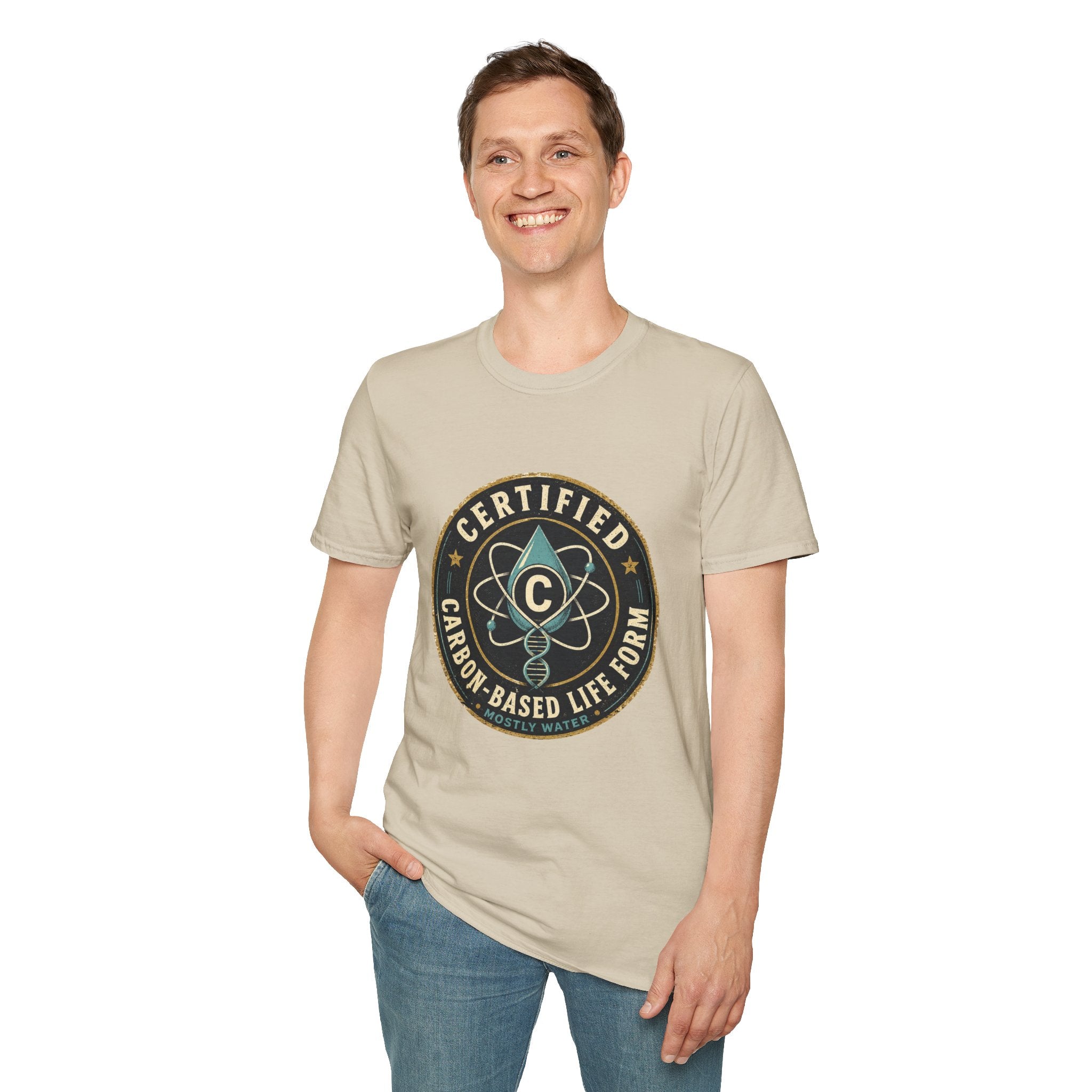 Certified Carbon-Based Lifeform T-Shirt — Funny Science Badge Tee