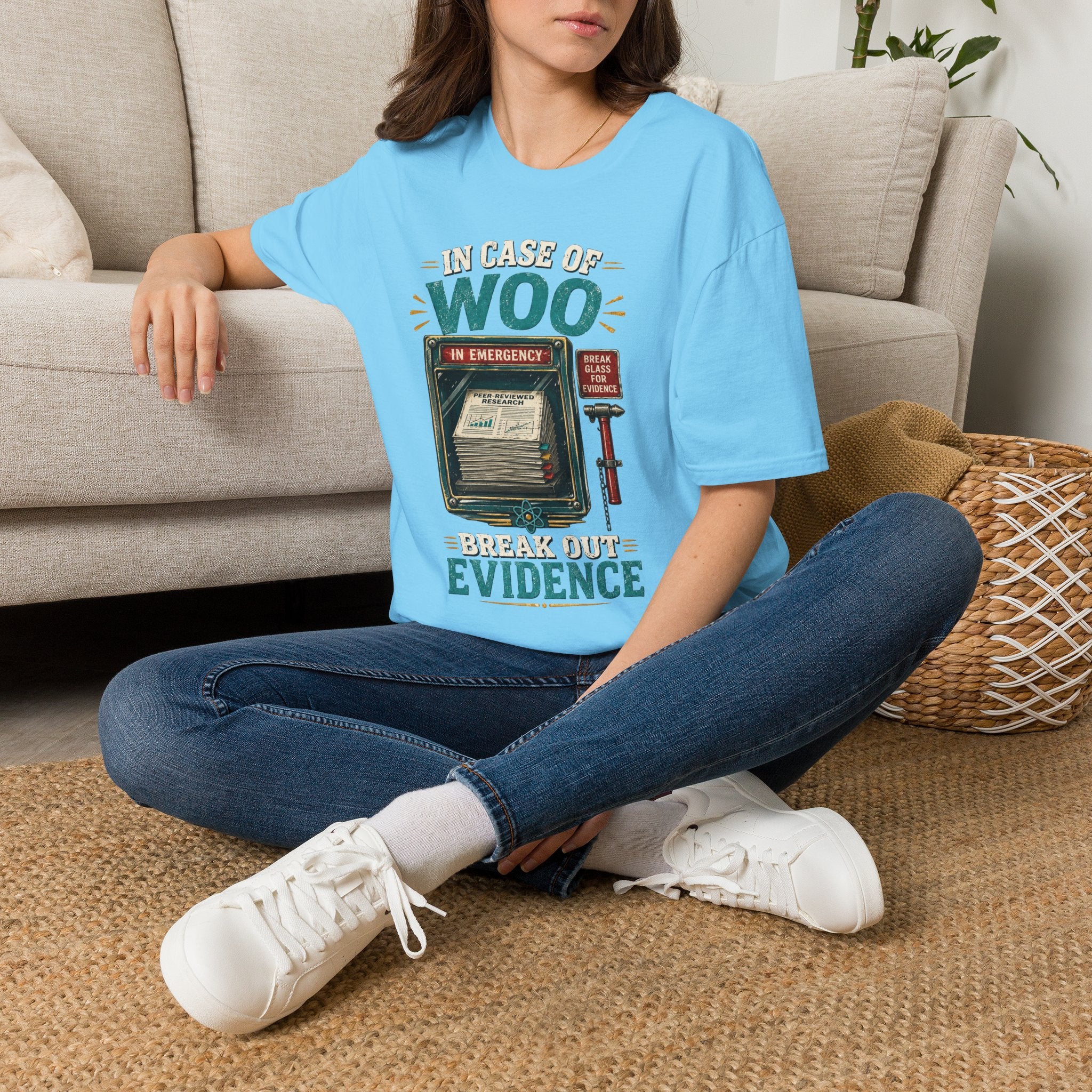 "In Case of Woo Break Out Evidence" Vintage Emergency Graphic Tee